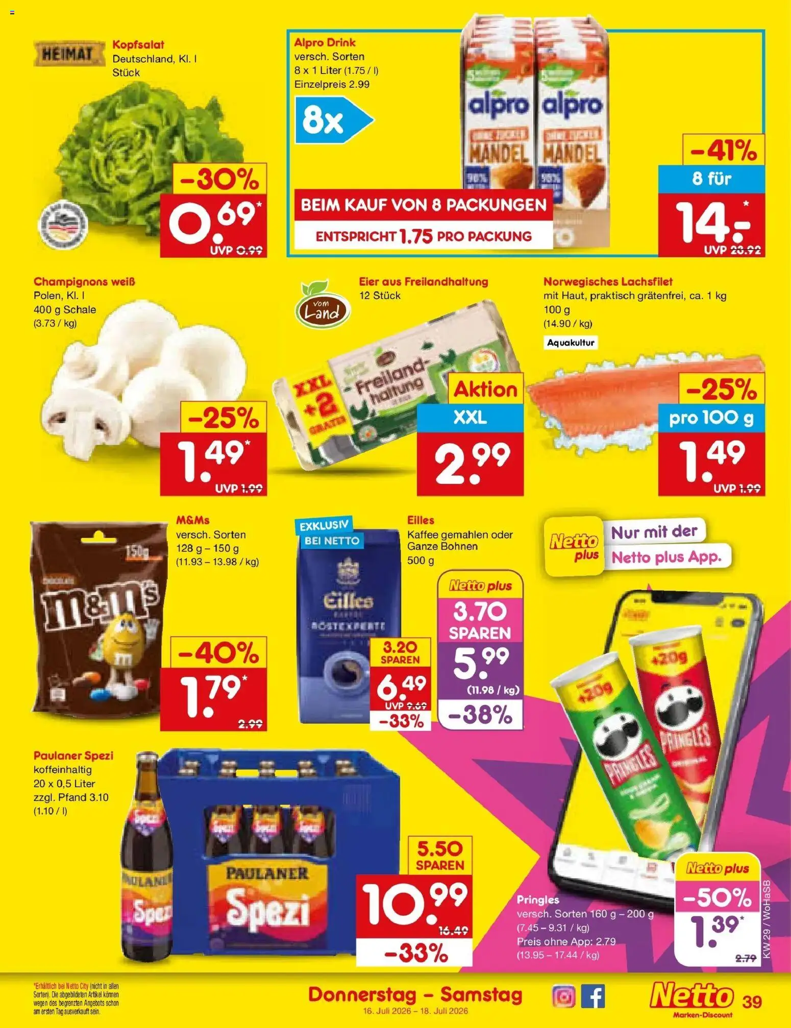Netto Marken-Discount Prospekt Ludwigshafen-Edigheim – gültig ab 13.07.2026 | Seite: 55 | Produkte: Eier, Kaffee, M&M's, Pringles