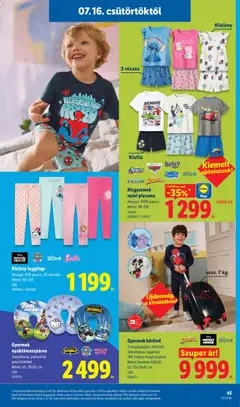 Lidl akciós újság - amely érvényes a következő dátumtól: 2026.07.16. | Oldal: 45 | Termékek: Bőrönd, Játékok, Pizsama, Leggings
