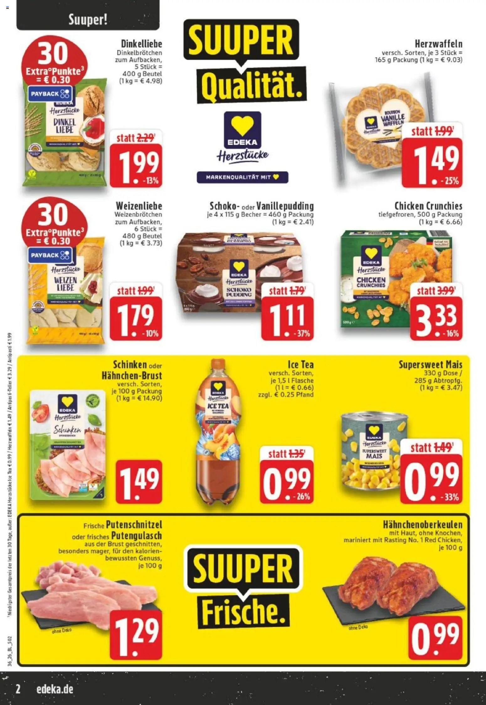 Edeka Prospekt Dortmund – gültig ab 31.08.2026 | Seite: 2 | Produkte: Pudding, Putenschnitzel, Schinken, Hahnchenbrust