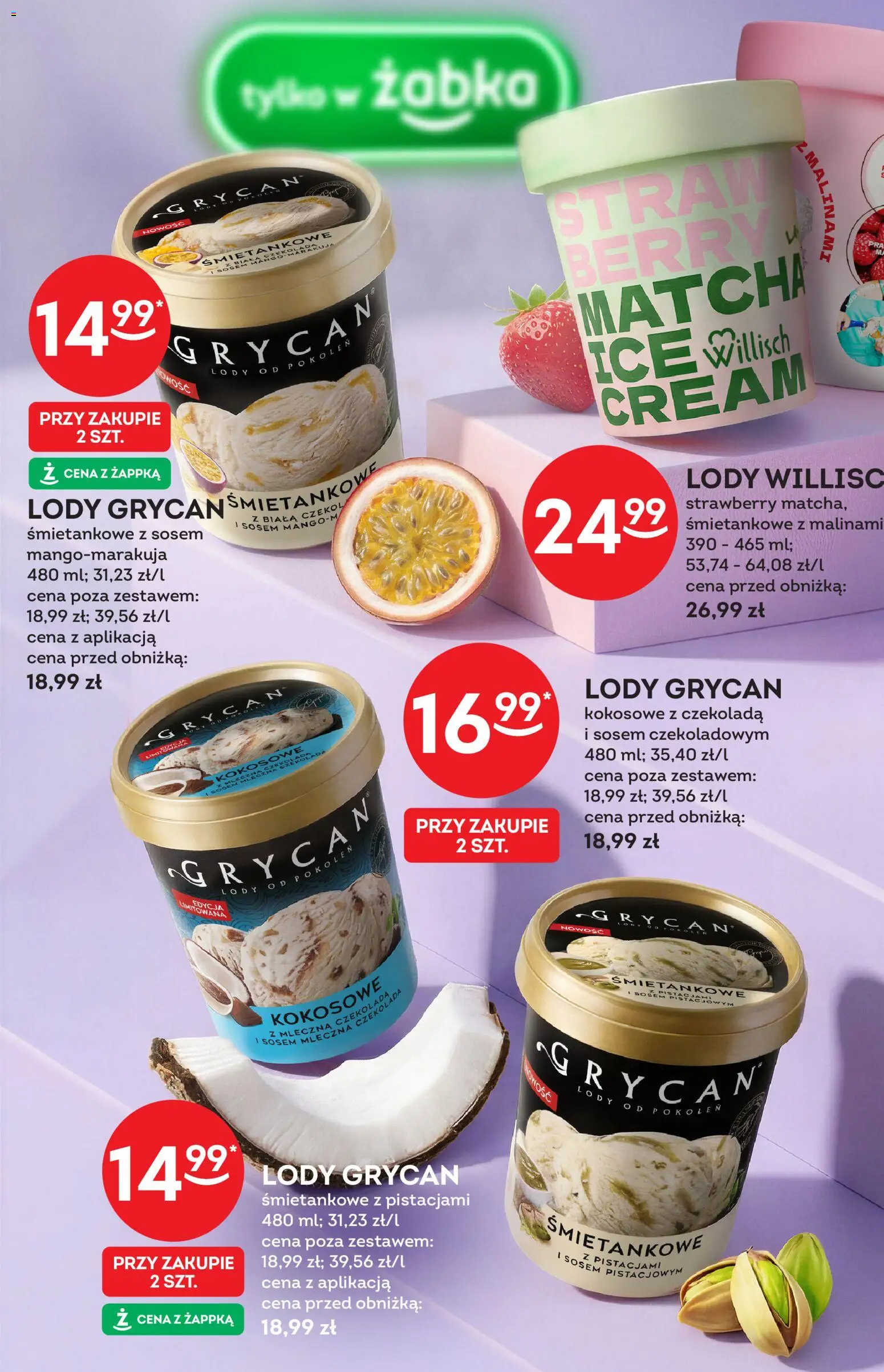 Żabka gazetka - Katalog lodowy od 17.06.2026 | Strona: 16 | Produkty: Lody Grycan, Czekolada, Lody