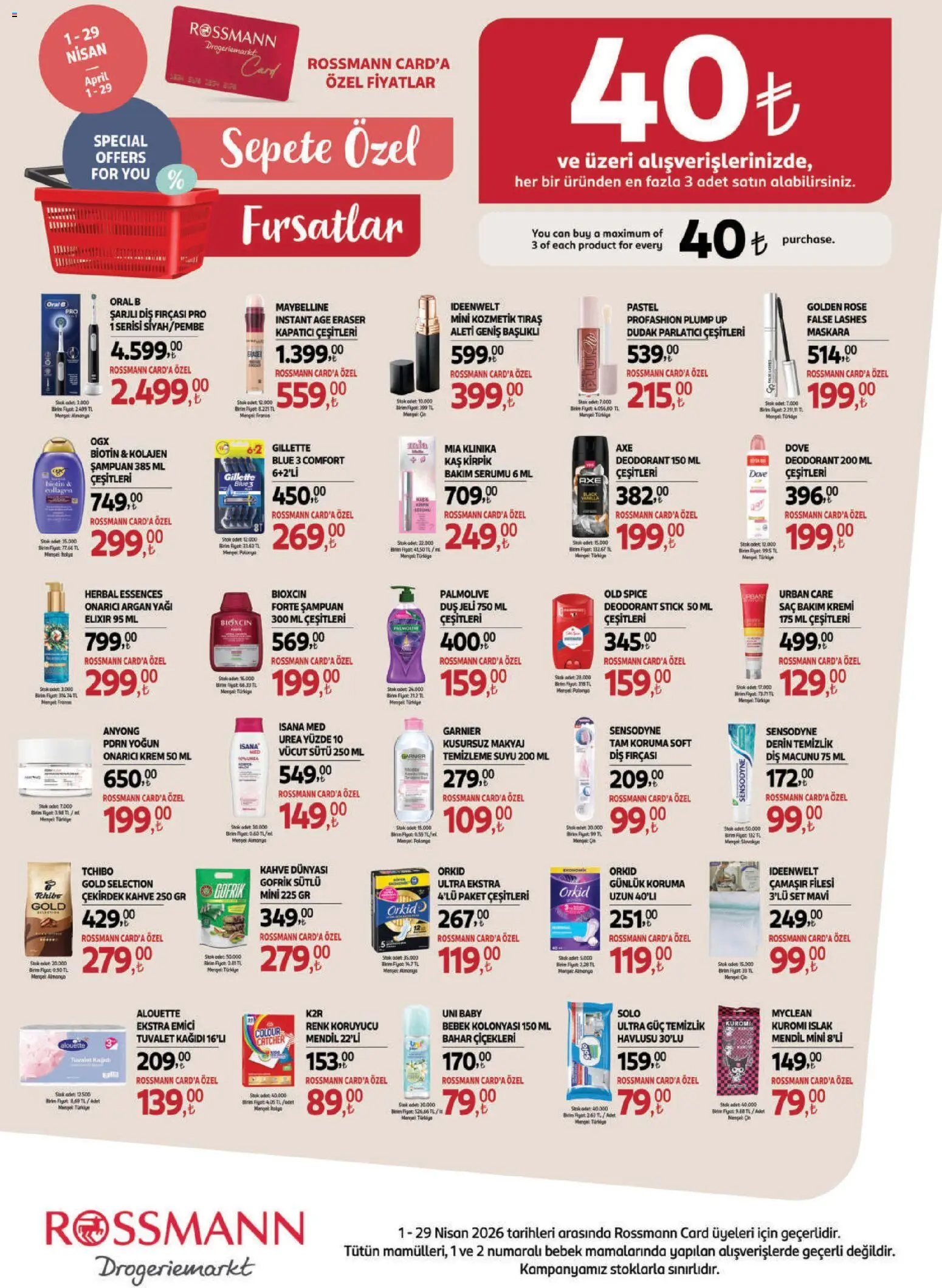 Rossmann İndirim - 01.04.2026 tarihinden itibaren geçerlidir | Sayfa: 6 | Ürünler: Duş, Şampuan, Duş jeli, Diş fırçası