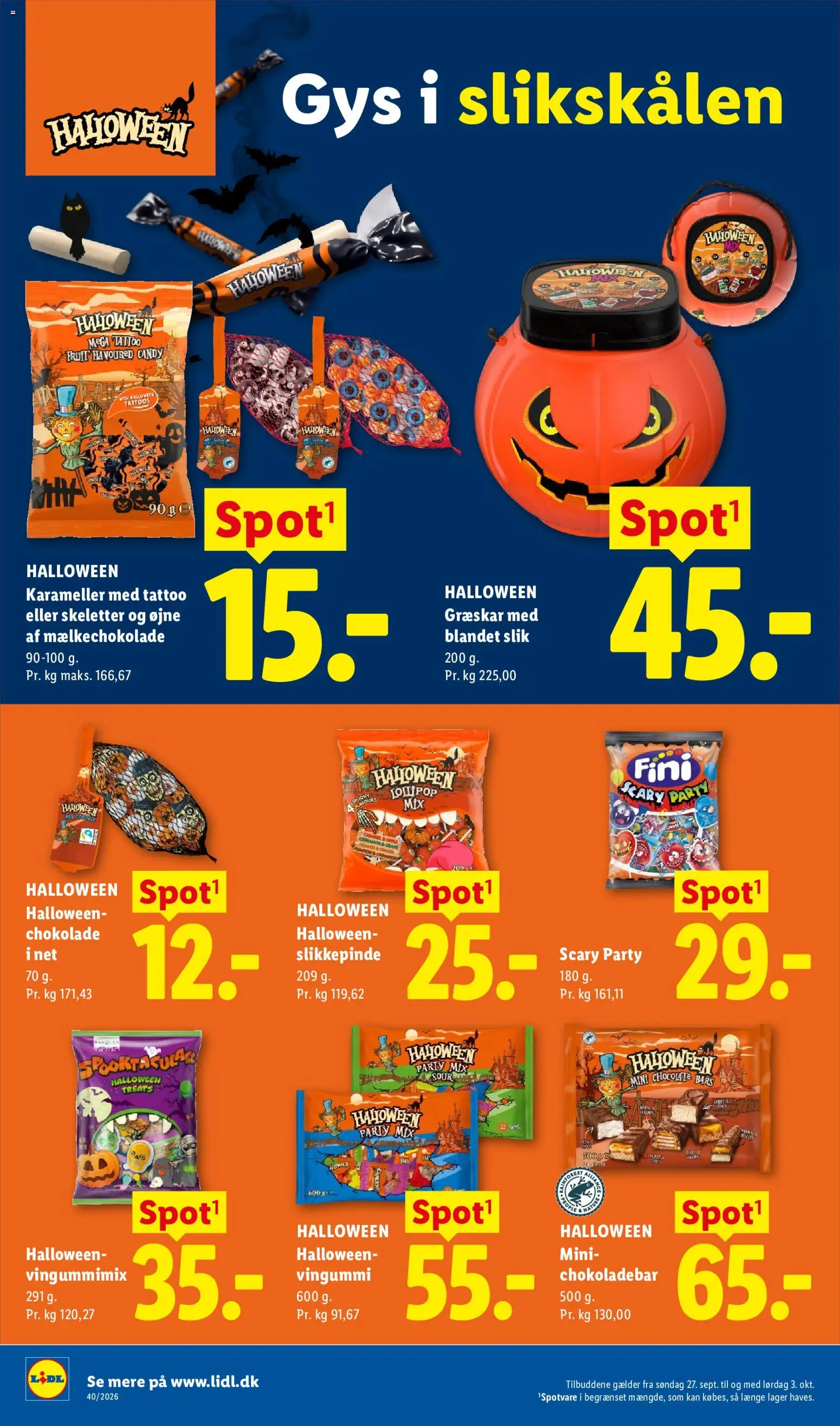 Lidl tilbudsavis – gyldig fra 27/09/2026 | Side: 18 | Produkter: Chokolade, Slik, Vingummi, Karameller