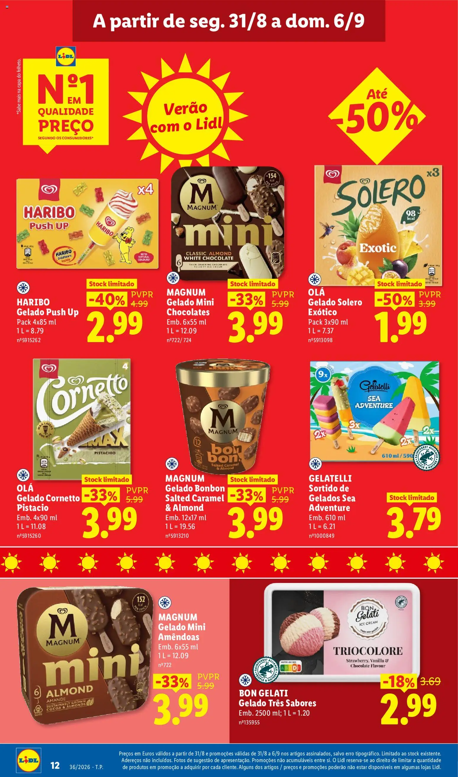 Lidl folheto │ válido de 31/08/2026 | Página: 12 | Produtos: Amêndoas, Chocolates, Gelado, Chocolate