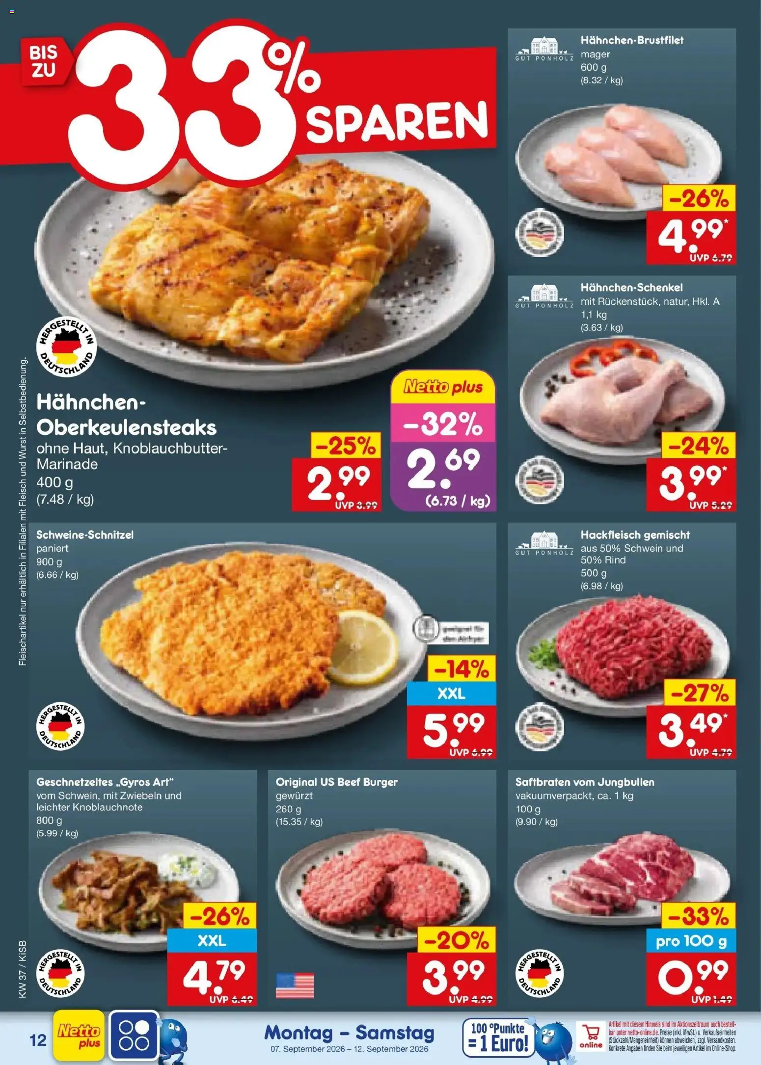 Netto Marken-Discount Prospekt Nürnberg – gültig ab 07.09.2026 | Seite: 18 | Produkte: Burger, Wurst, Fleisch, Hackfleisch