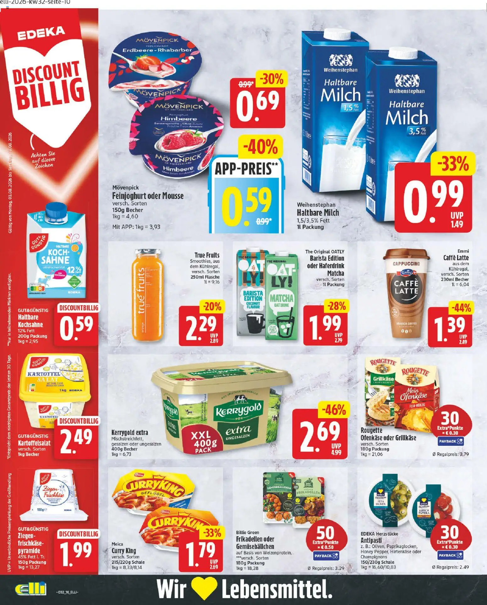 Elli Markt Prospekt Schloß – gültig ab 03.08.2026 | Seite: 10 | Produkte: Haferdrink, Himbeere, Rhabarber, Salat