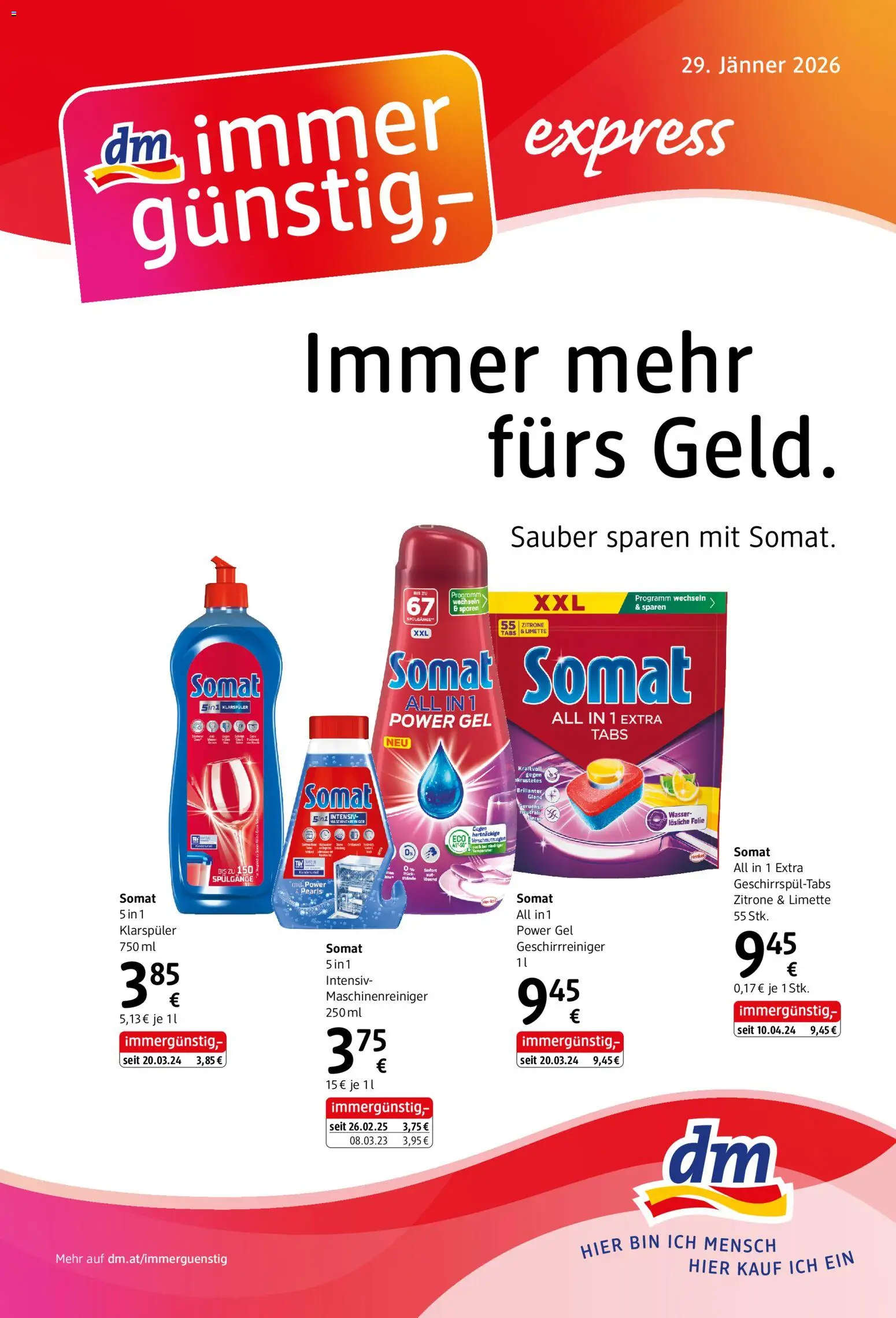 dm drogerie markt Flugblatt Februar 2026 gültig ab 29.01.2026 | Seite: 1 | Produkte: Klarspüler, Wasser, Zitrone, Geschirrspültabs
