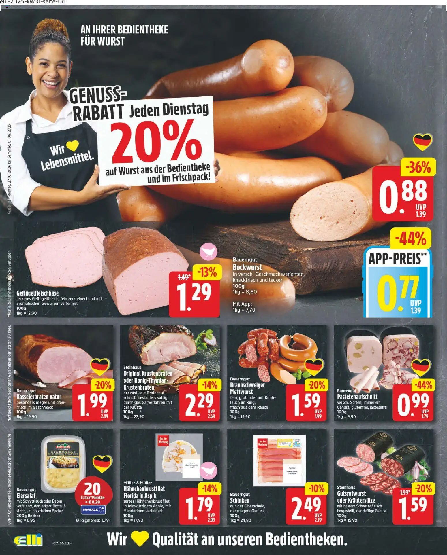 Elli Markt Prospekt Schloß – gültig ab 27.07.2026 | Seite: 10 | Produkte: Ofen, Wurst, Bauerngut, Schweinefleisch