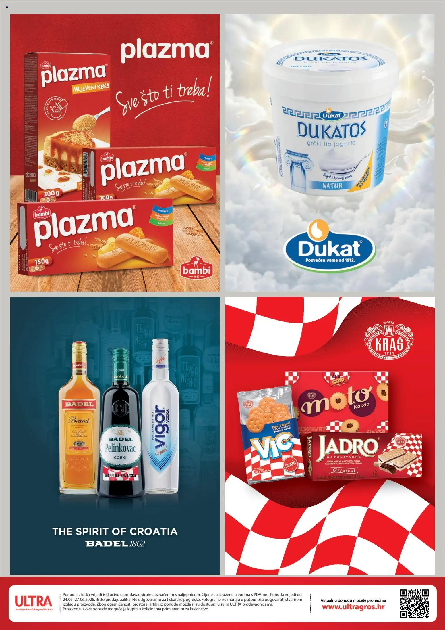 Ultra Gros katalog | vrijedi od 24.06.2026 | Stranica: 2 | Proizvodi: Pelinkovac, Krekeri, Kakao, Vodka