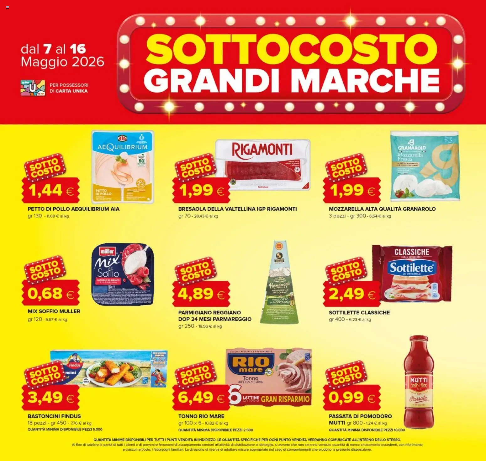 Volantino Oasi del 07.05.2026 | Pagina: 2 | Prodotti: Mozzarella, Pomodoro, Tonno, Parmigiano
