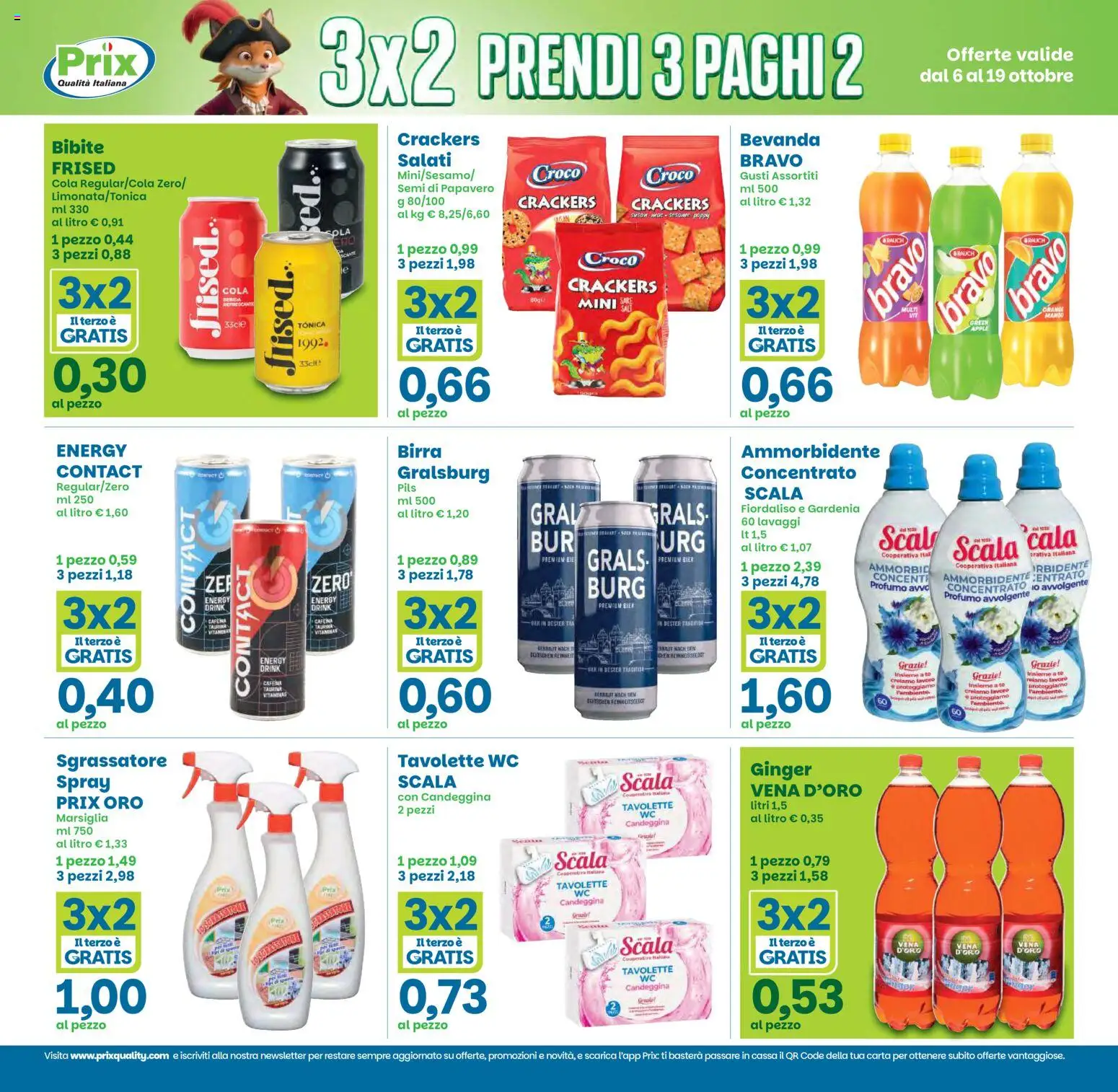 Volantino Prix del 06/10/2026 | Pagina: 9 | Prodotti: Crackers, Bibite, WC, Profumo