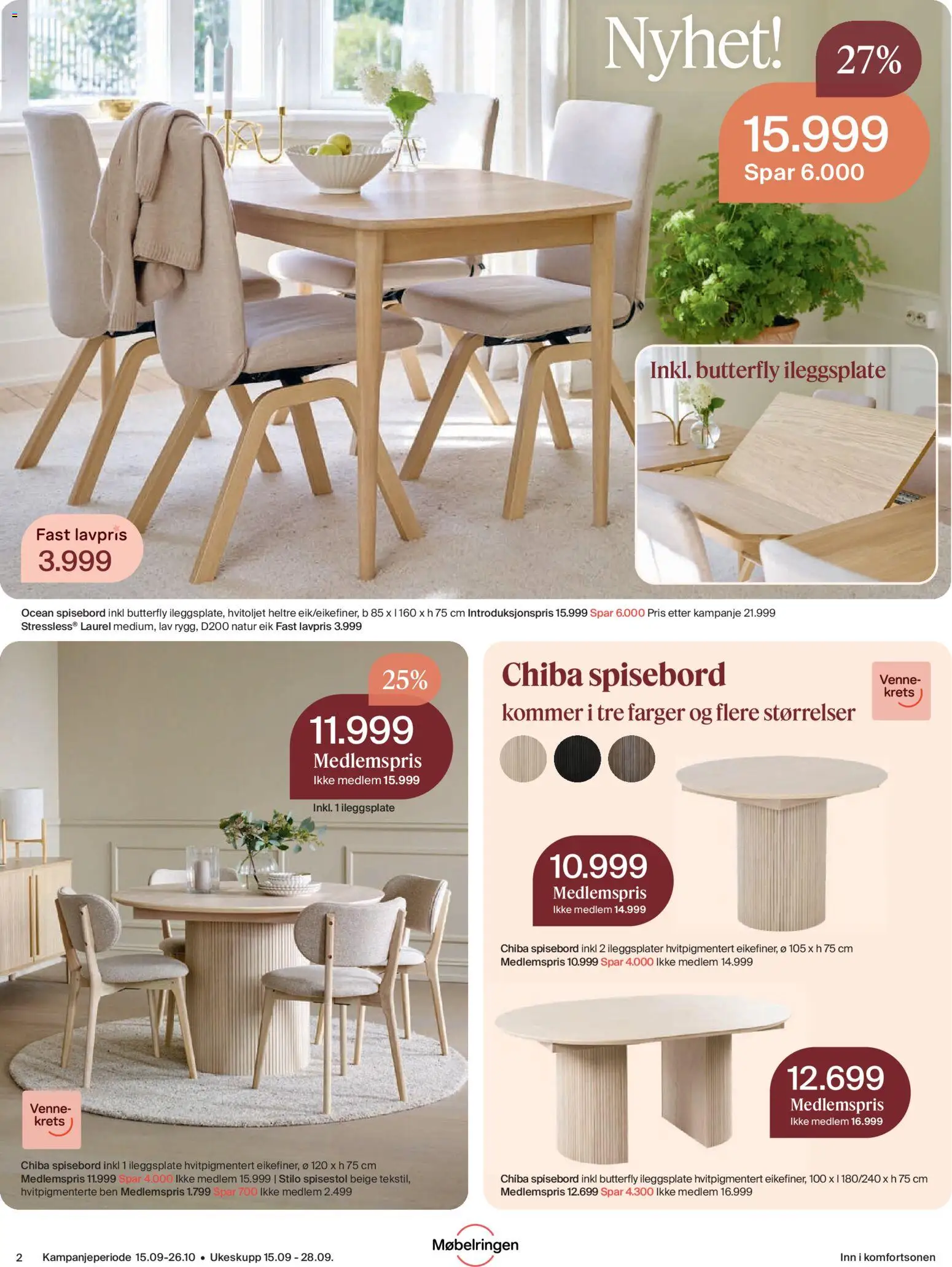 {H1} | Side: 2 | Produkter: Spisebord, Spisestol, 1