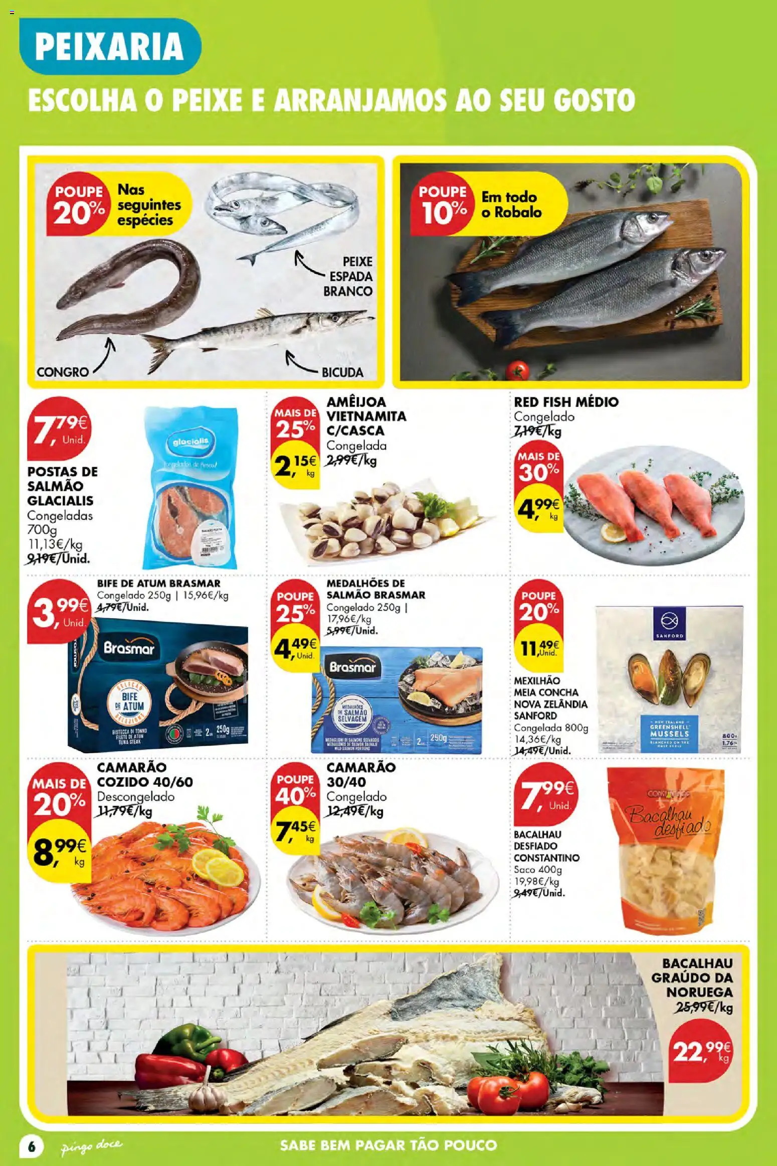 Pingo Doce folheto Poupe Esta Semana Açores │ válido de 15/10/2026 | Página: 6 | Produtos: Atum, Salmão, Bife de atum, Filete