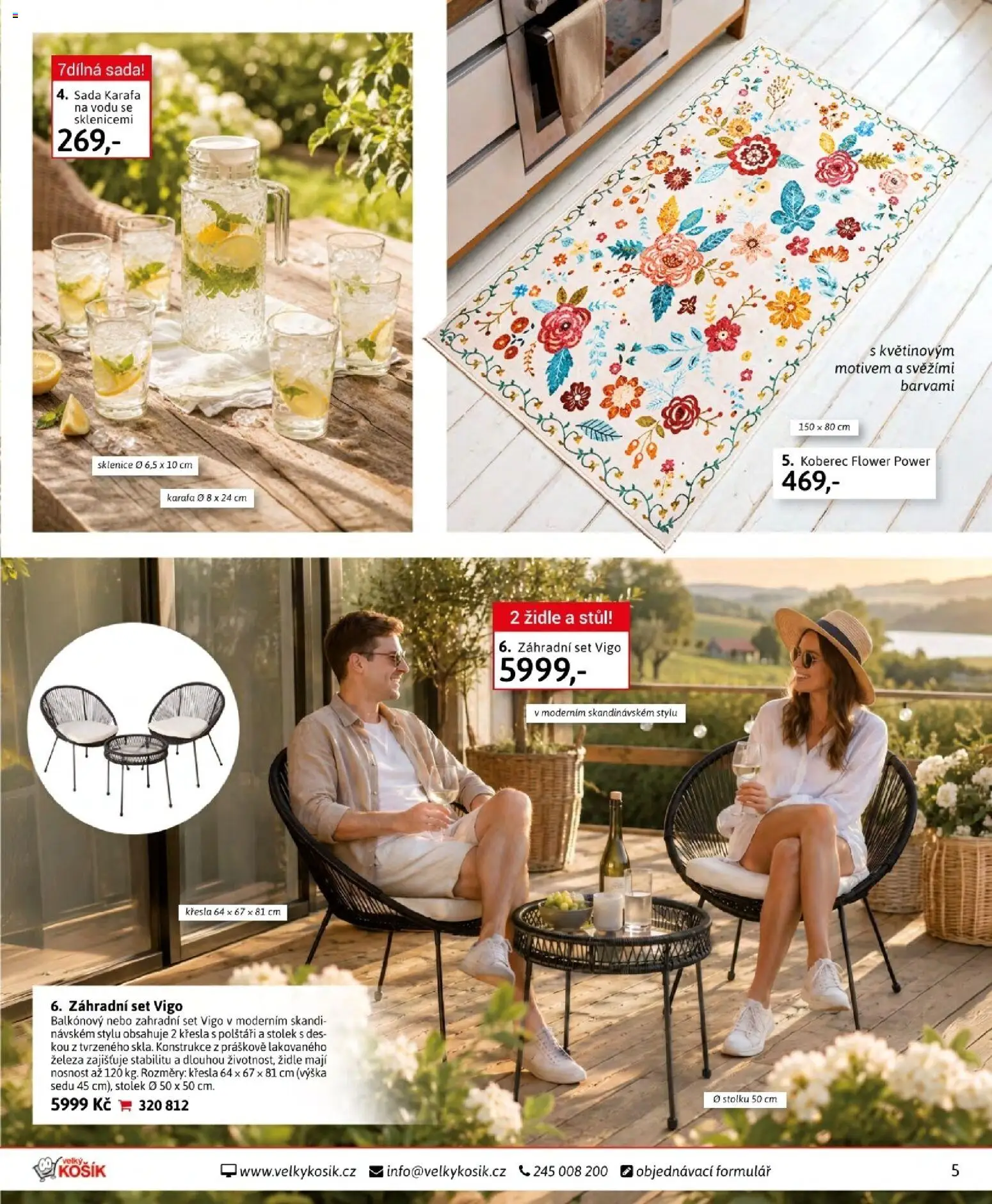 Velký Košík katalog srpen 2026 od 01.08.2026 | Strana: 5 | Produkty: Zahradní set, Stolek, Stůl, Židle