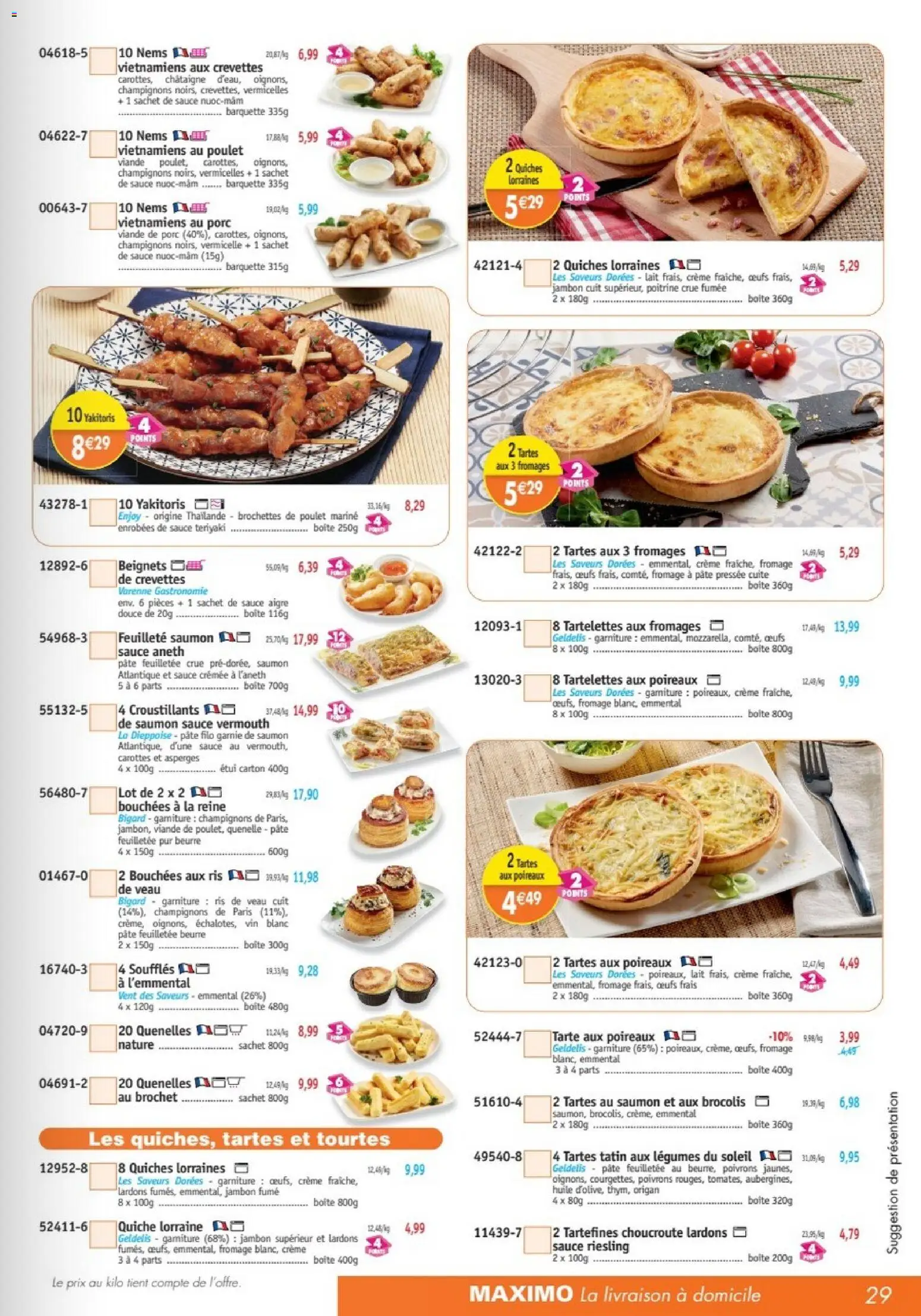 {H1} | Page: 29 | Produits: Vermicelles, Pâte, Saumon, Crème