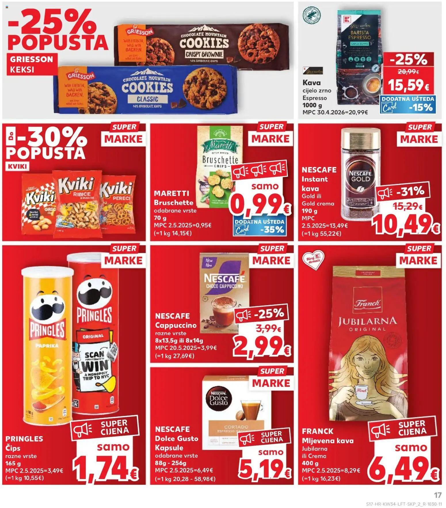 Kaufland katalog | vrijedi od 19.08.2026 | Stranica: 17 | Proizvodi: Mljevena kava, Paprika, Bruschette, Kapsule