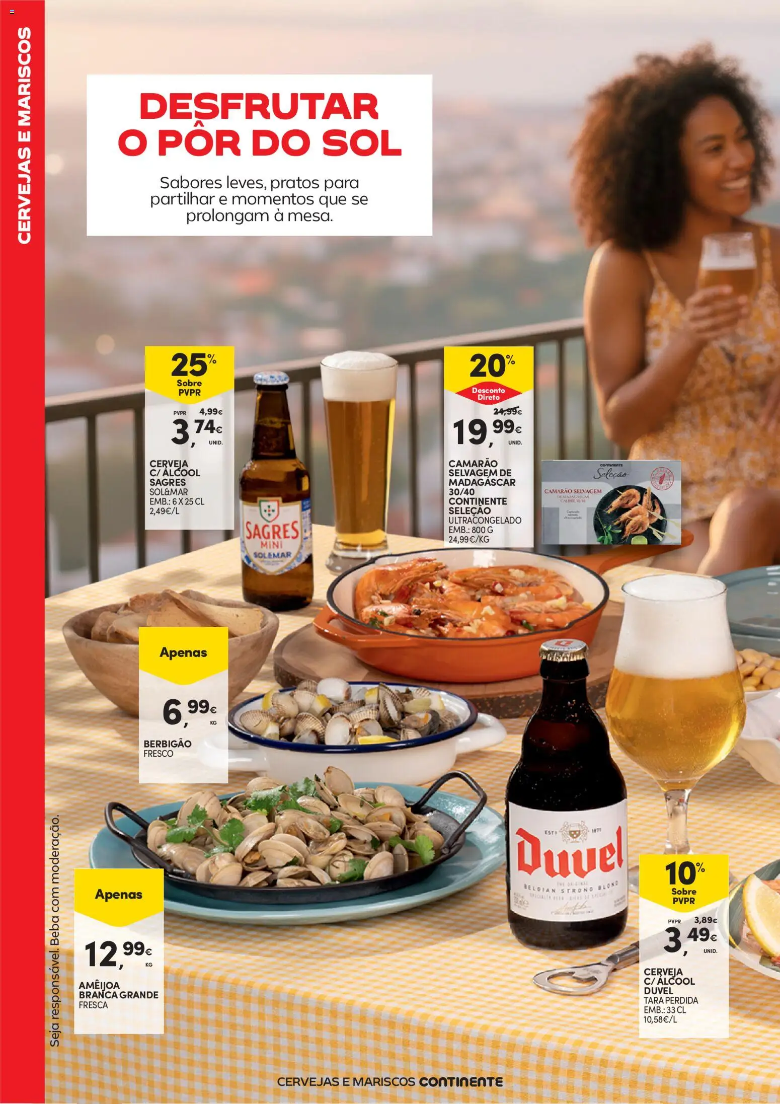 Continente Cervejas e Mariscos │ válido de 19.05.2026 | Página: 8 | Produtos: Pratos, Camarão, Cerveja