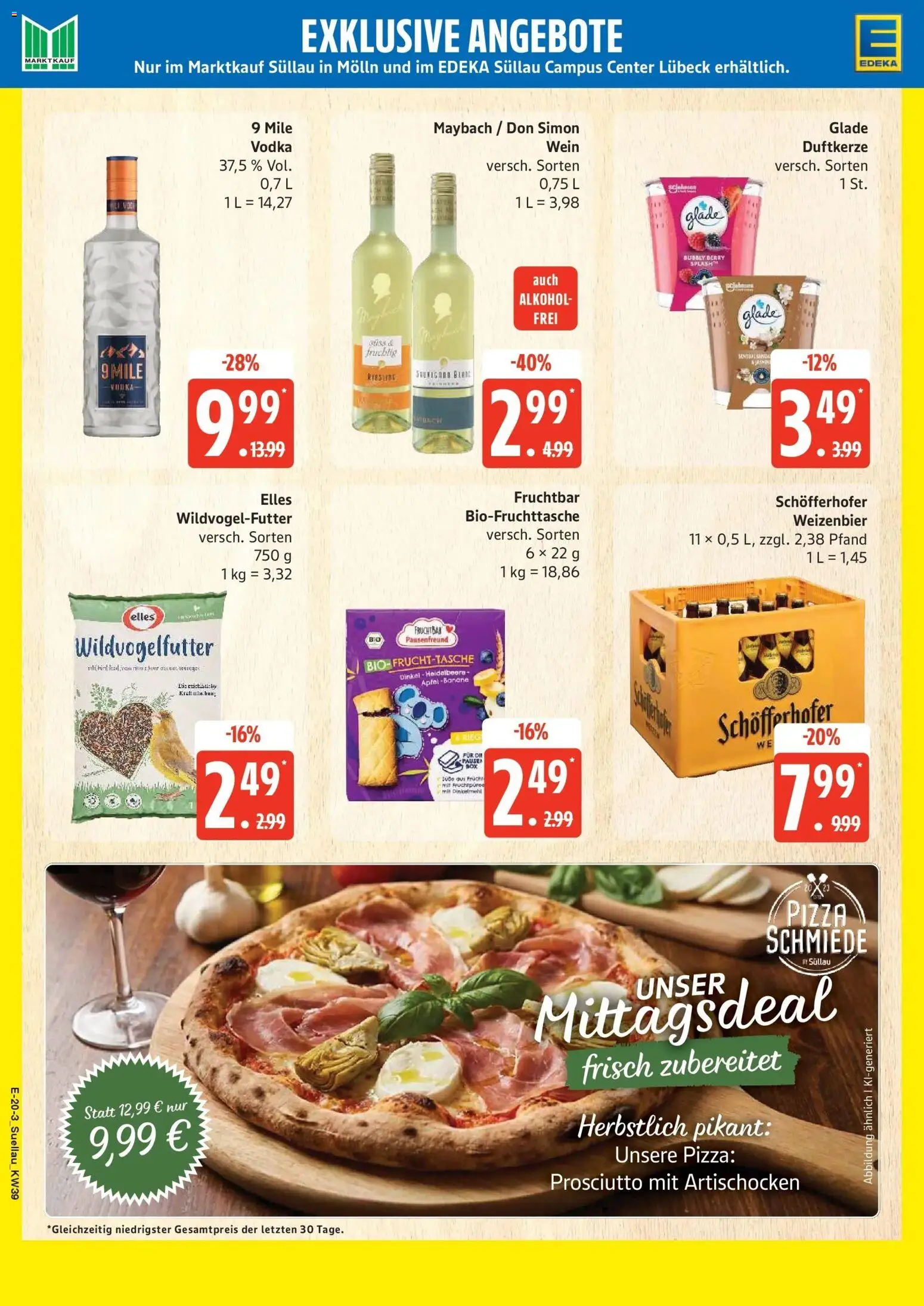Edeka Prospekt Lübeck (ab 21.09.2026) » Angebote Online | Seite: 28 | Produkte: Äpfel, Alkohol, Pizza, Wein