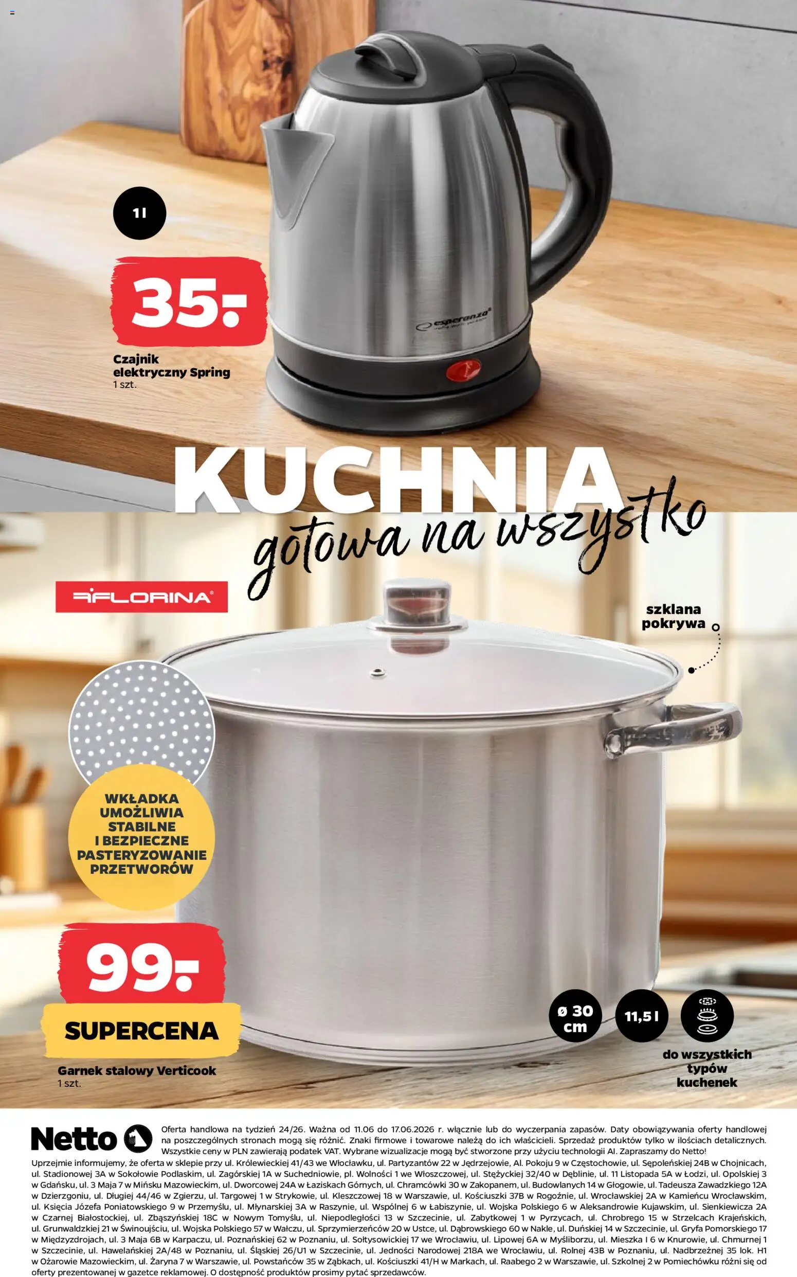 Netto gazetka od czwartku NonFood od 11.06.2026 | Strona: 8 | Produkty: Czajnik, Garnek