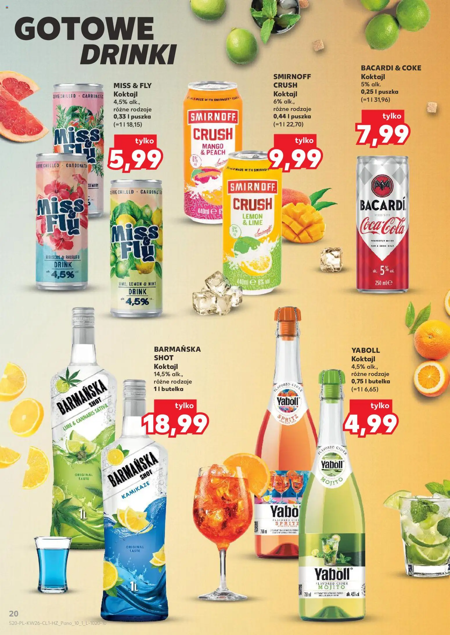 Kaufland Polsko leták - Barek od 25.06.2026 | Strana: 20 | Produkty: Mango, Coca cola, Spritz, Cider