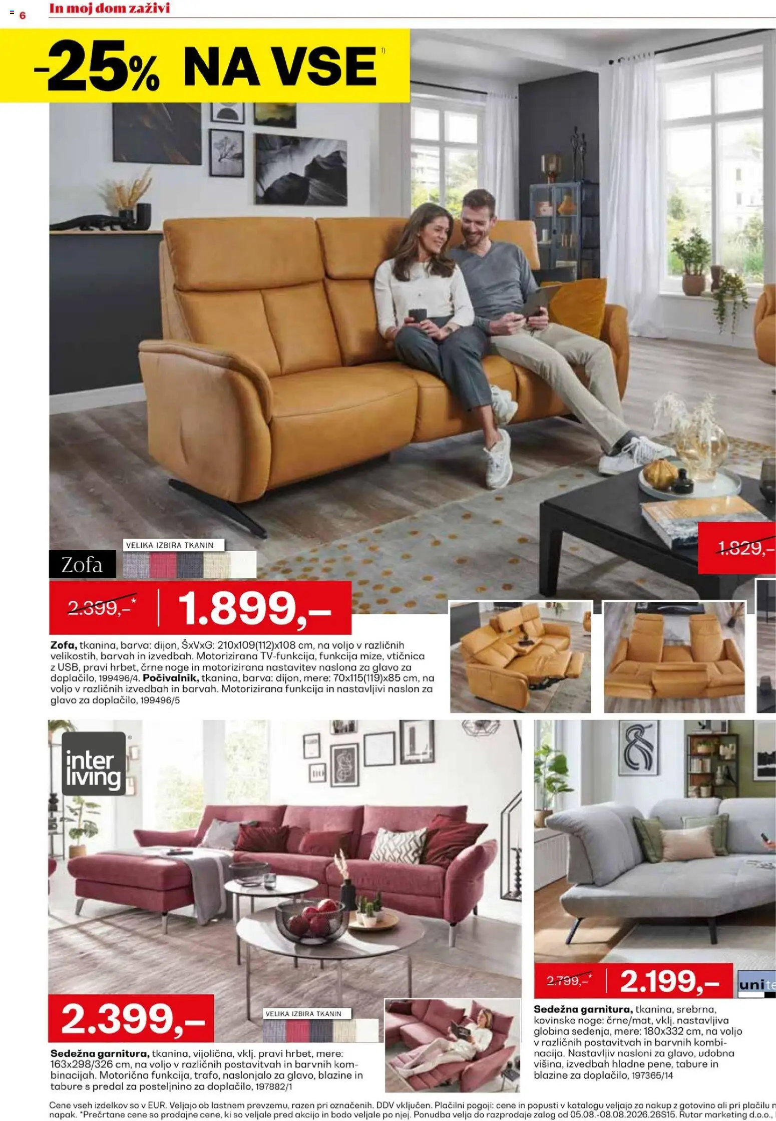 Novi Rutar katalog ponudbe – veljaven od 05.08.2026 | Stran: 6 | Izdelki: Vticnica, Tabure, Barva