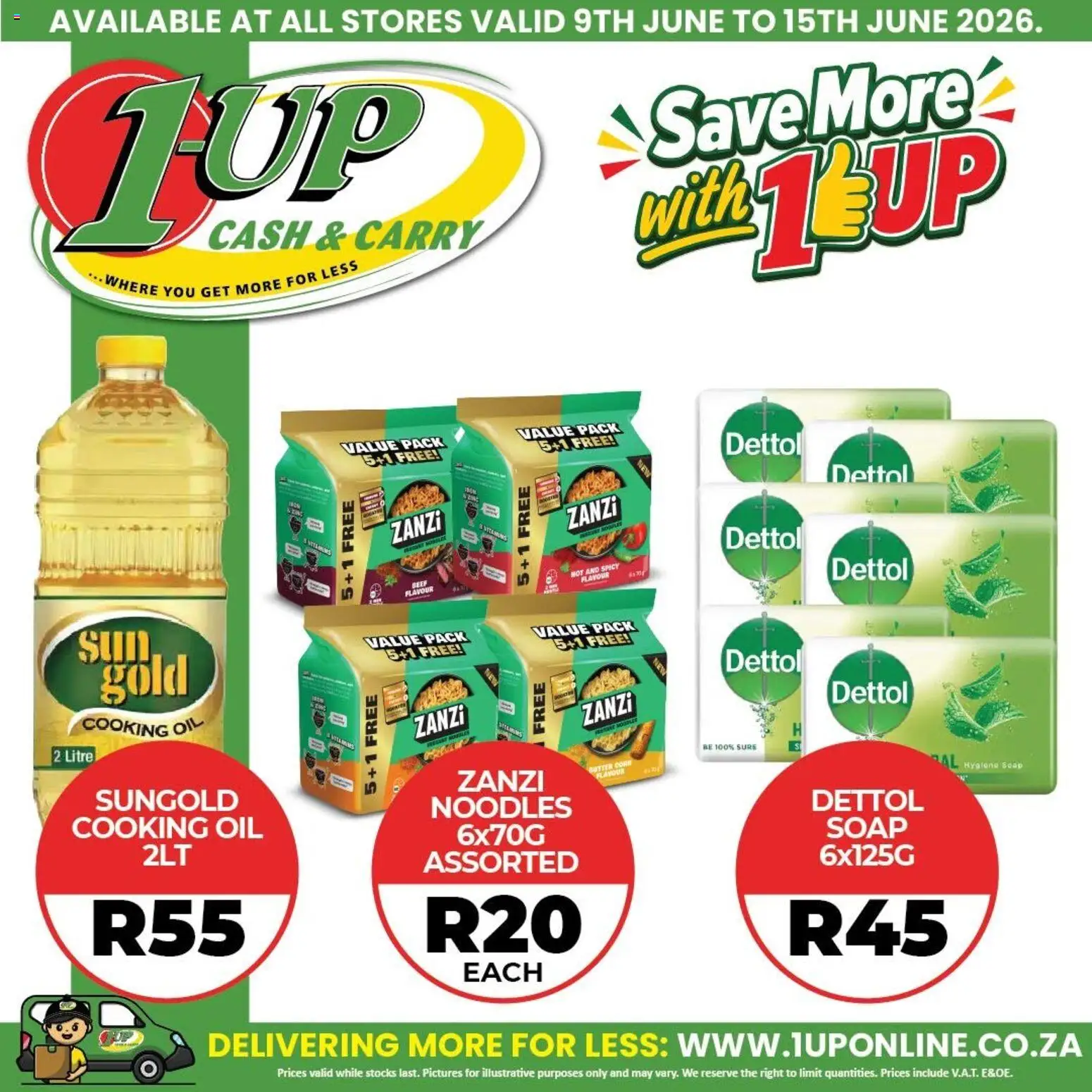 New 1UP Cash & Carry catalogue – valid from 09.06.2026 | Page: 5 | Products: Corn, Oil, Noodles, Soap