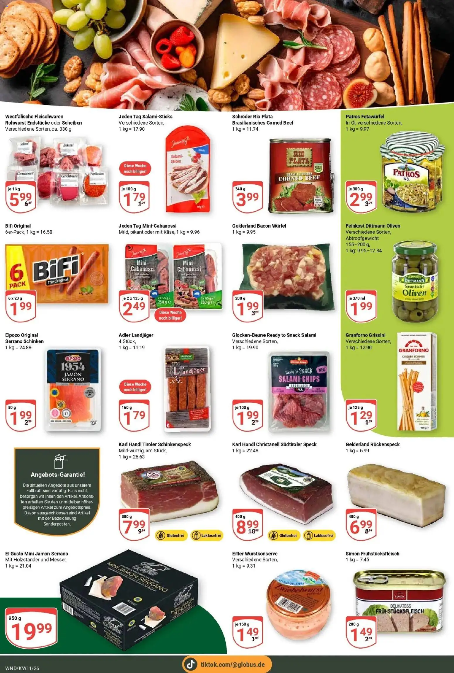 Globus prospekt St. Wendel	 – gültig ab 09.03.2026 | Seite: 15 | Produkte: Bifi, Salami, Serrano schinken, Schinken