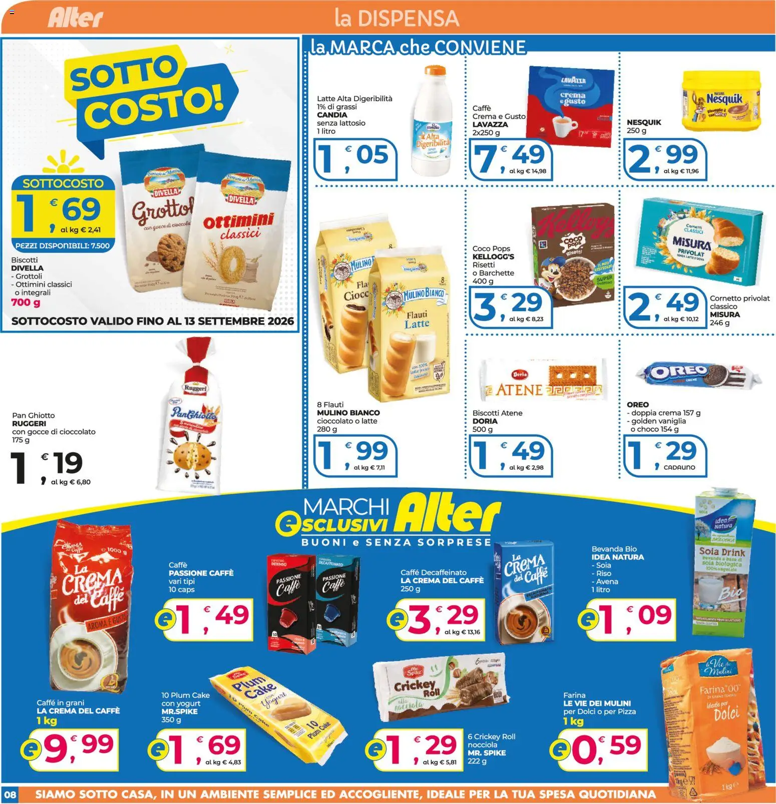 Volantino Alter Discount del 04/09/2026 | Pagina: 8 | Prodotti: Crema, Yogurt, Cornetto, Dolci
