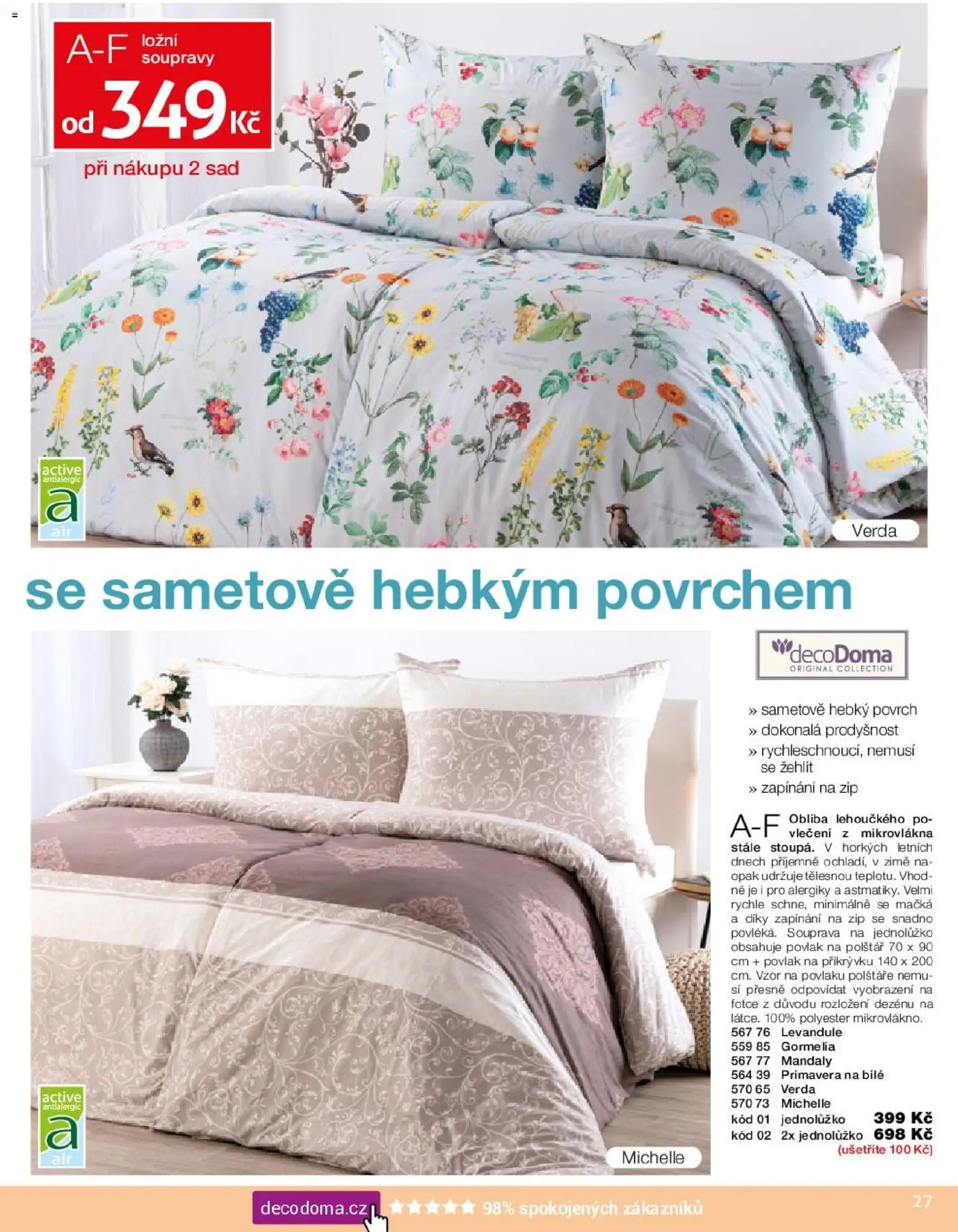 Decodoma katalog Jaro 2026 od 30.03.2026 | Strana: 27 | Produkty: Polštáře, Povlak na polštář, Polštář