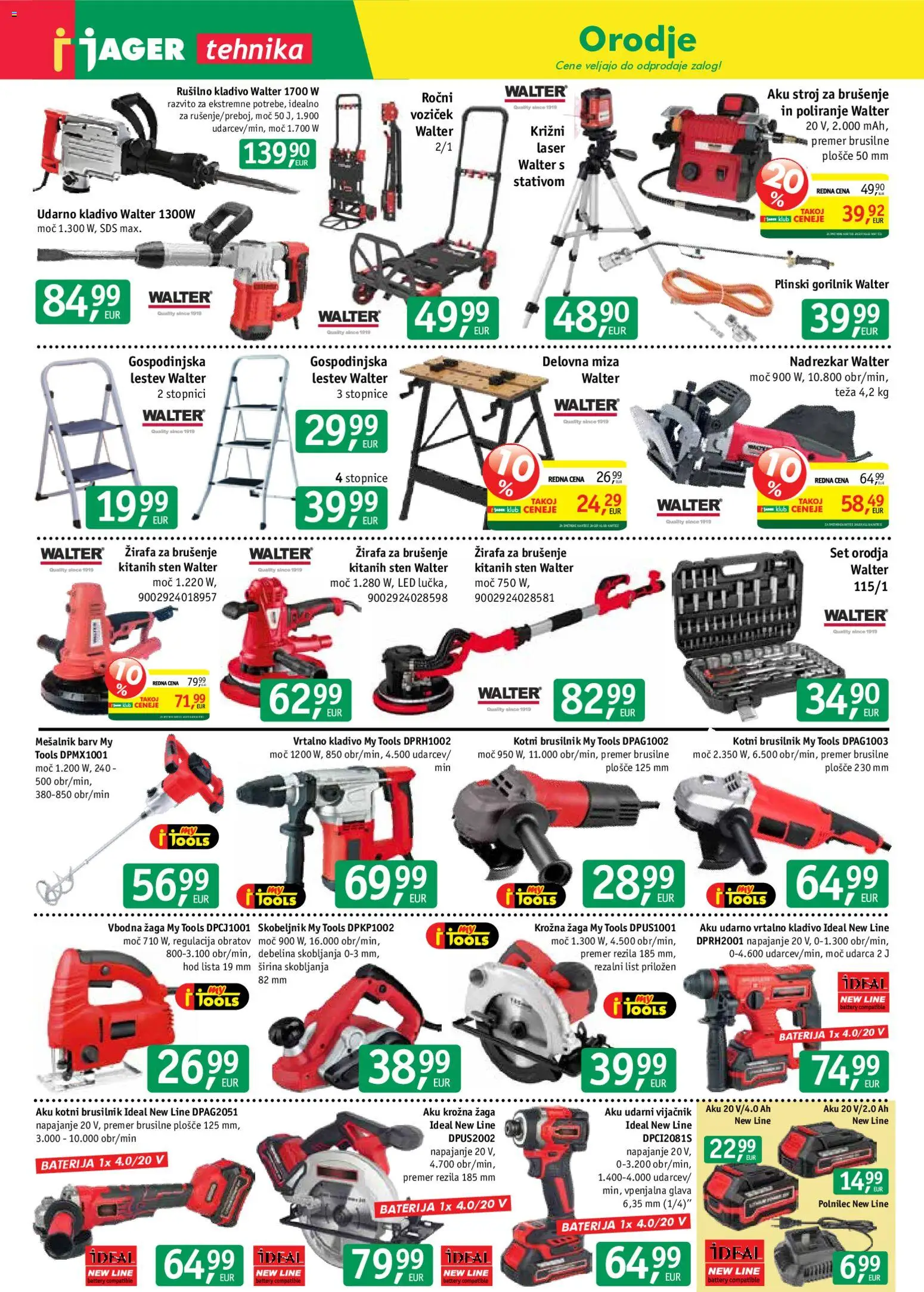 Novi Jager katalog ponudbe – veljaven od 29.07.2026 | Stran: 6 | Izdelki: Mesalnik, Delovna miza, Stopnice, Brusilnik