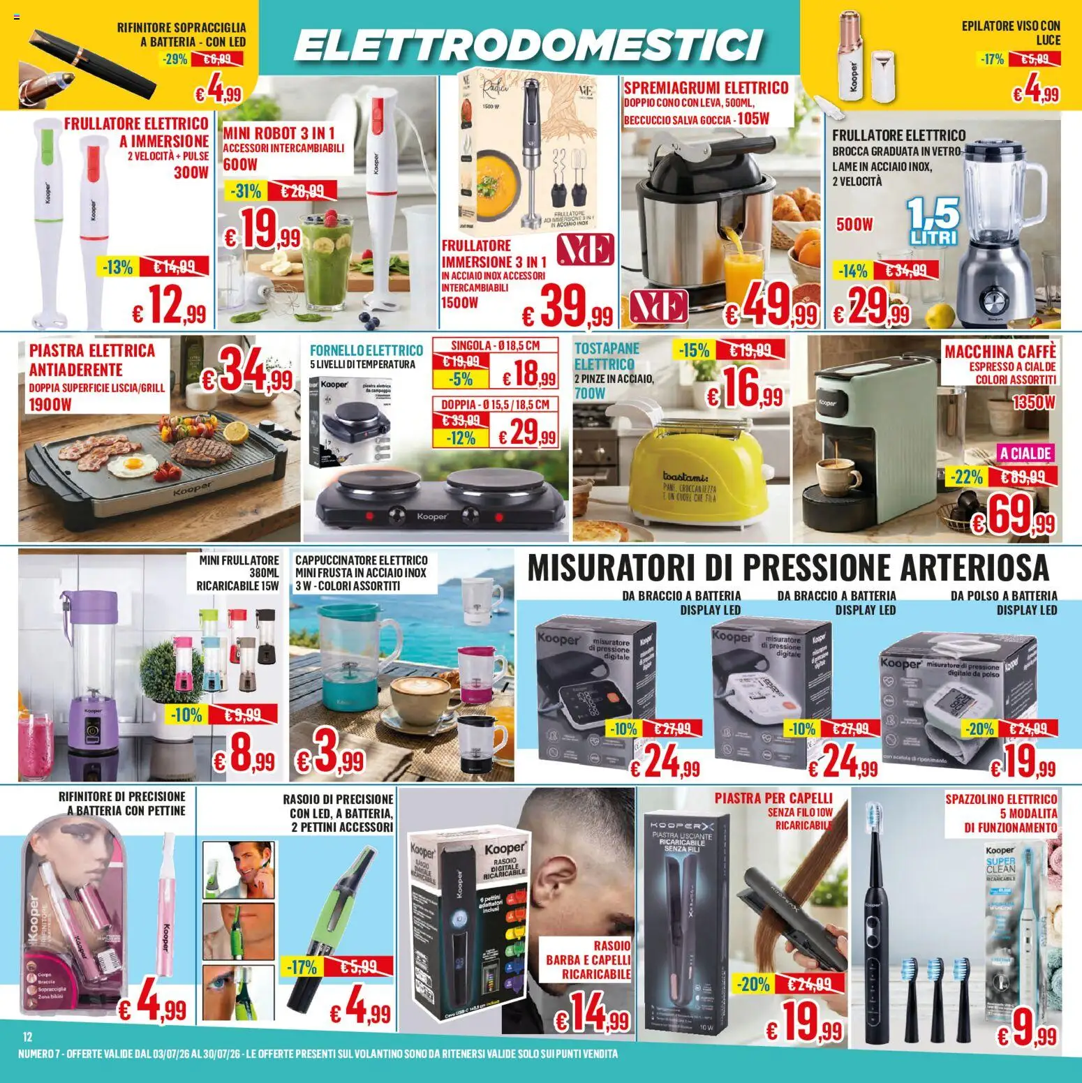 Volantino Satur del 03/07/2026 | Pagina: 12 | Prodotti: Pettine, Misuratore di pressione, Bikini, Pinze
