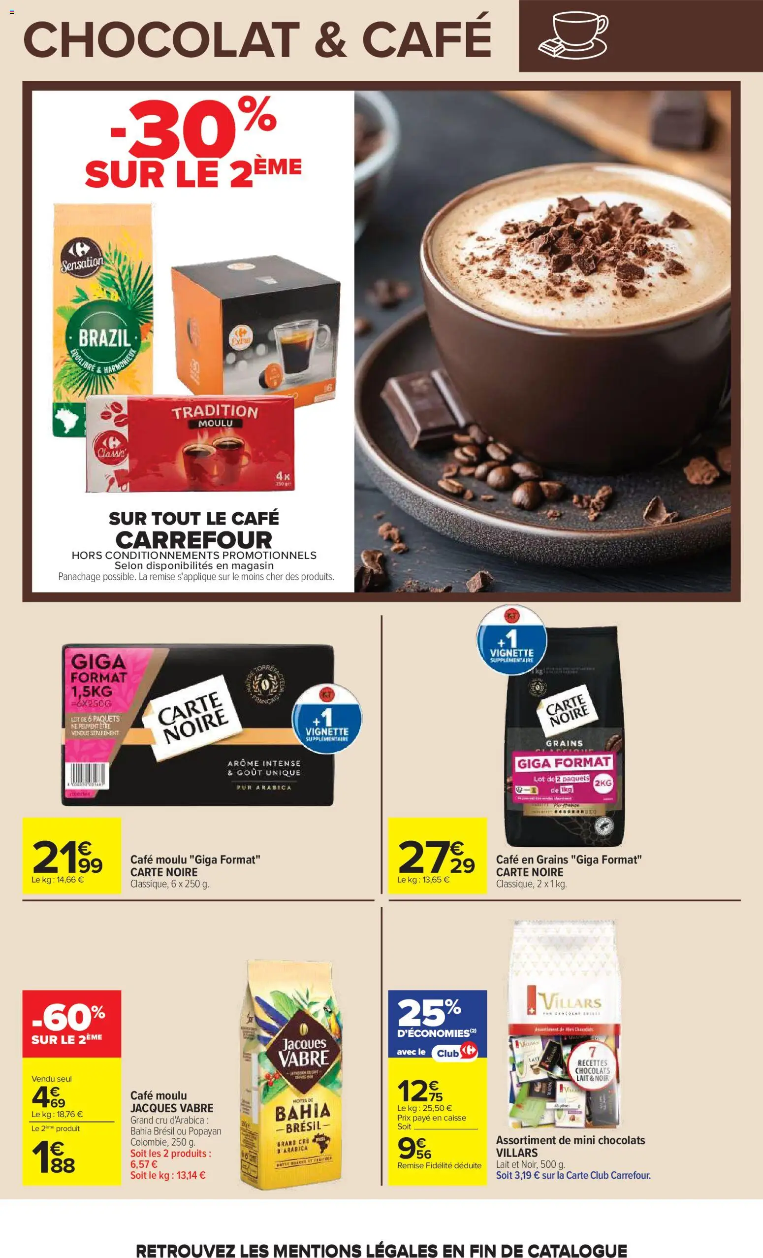 {H1} | Page: 29 | Produits: Café en grains, Chocolat, Café moulu Jacques Vabre, Carte Noire