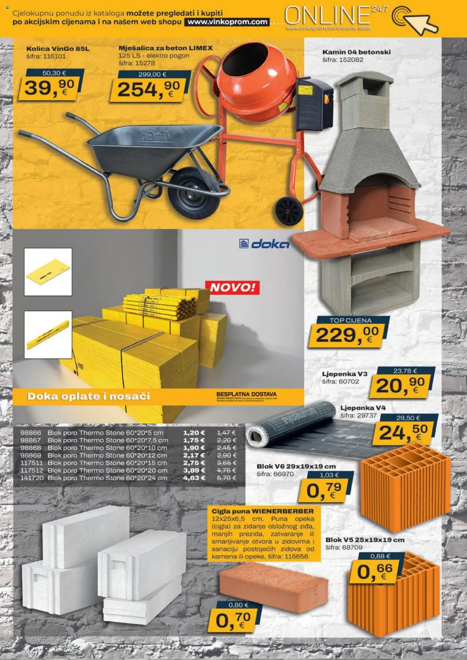 Vinkoprom katalog | vrijedi od 16.03.2026 | Stranica: 23 | Proizvodi: Kolica, Kamin