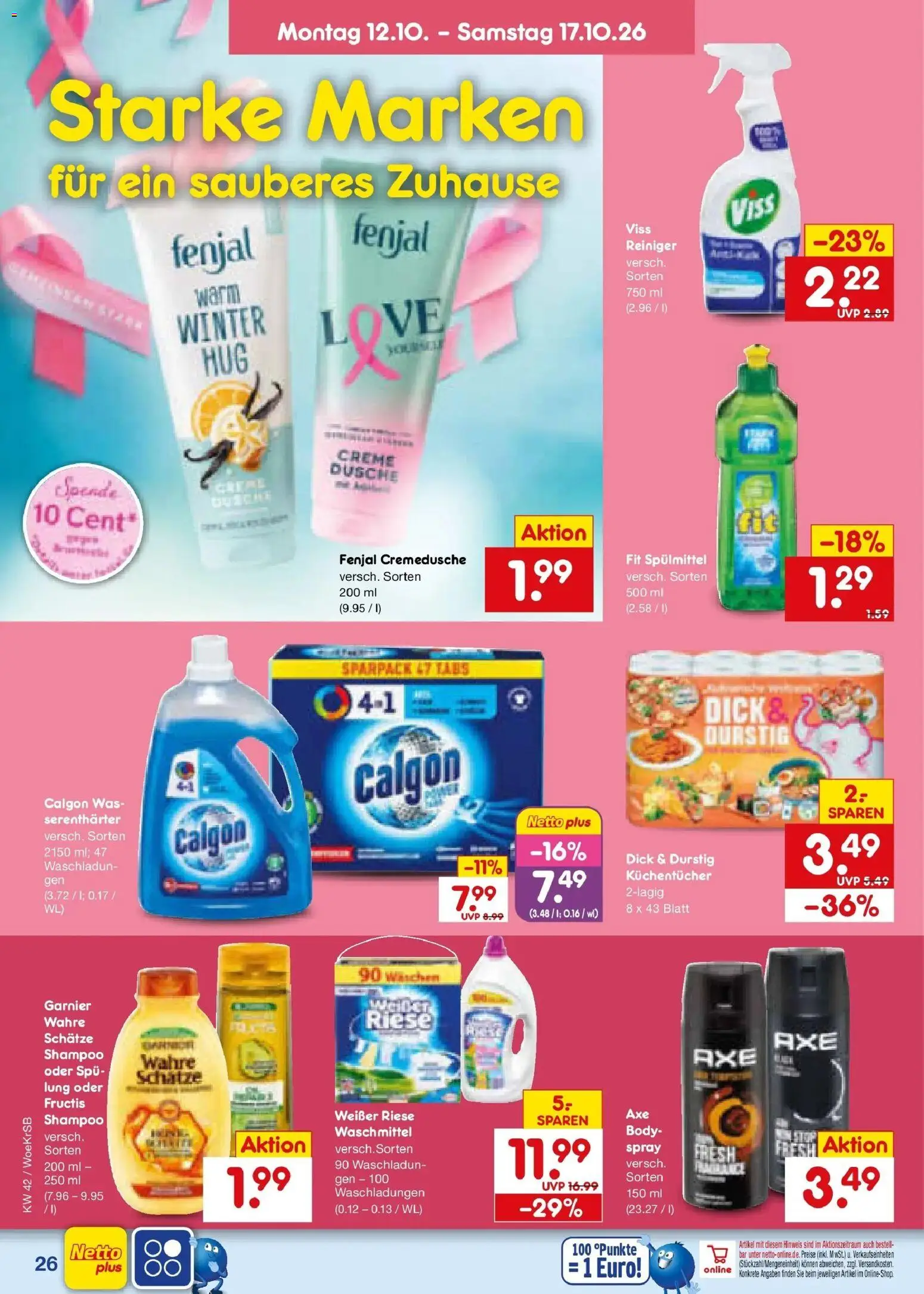 Netto Marken-Discount Prospekt Baesweiler (ab 12.10.2026) » Angebote | Seite: 36 | Produkte: Dusche, Shampoo, Creme, Waschmittel