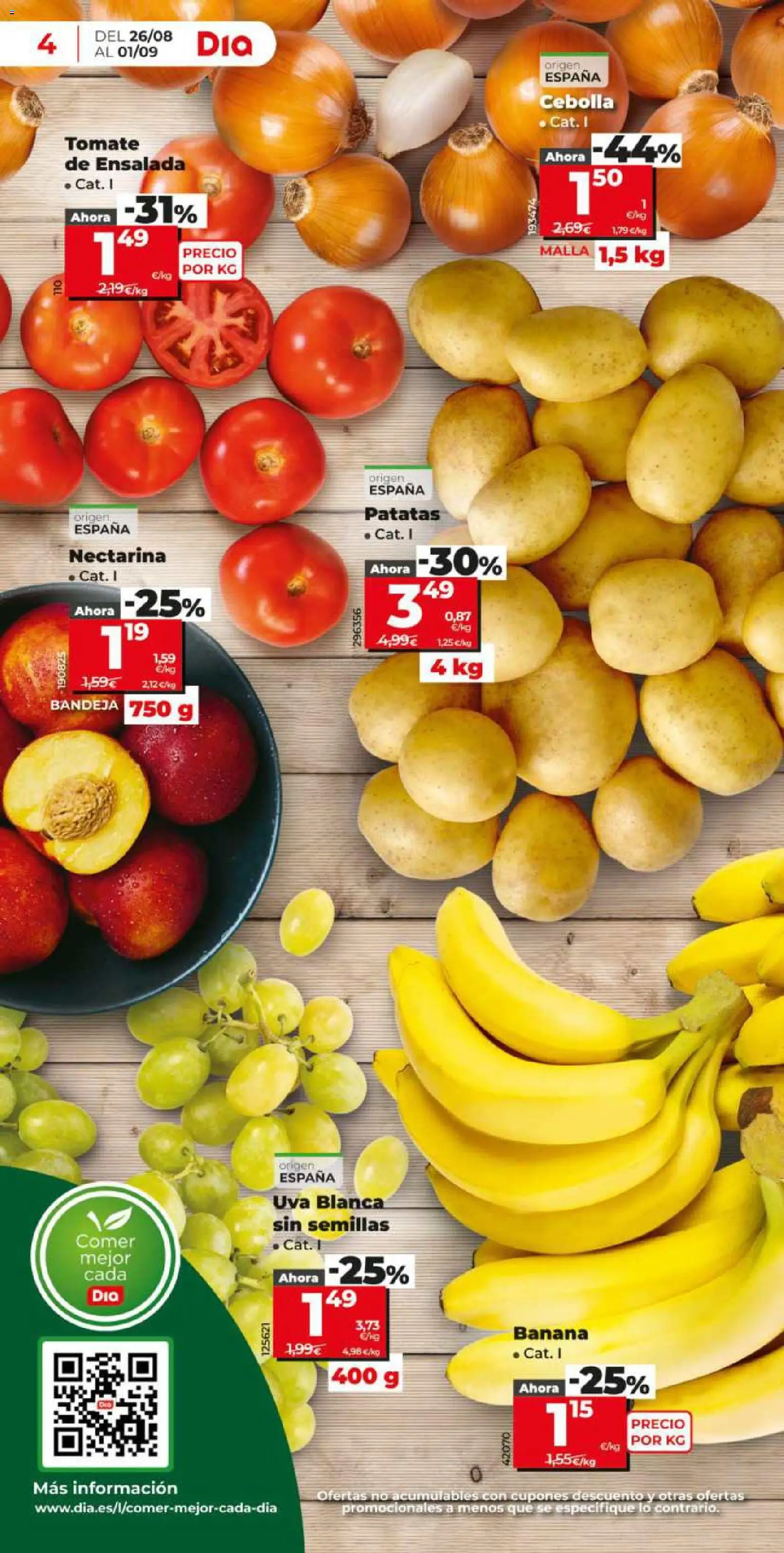 Dia - folleto │ válido desde el 26/08/2026 | Página: 4 | Productos: Tomate, Ensalada, Cebolla, Patatas