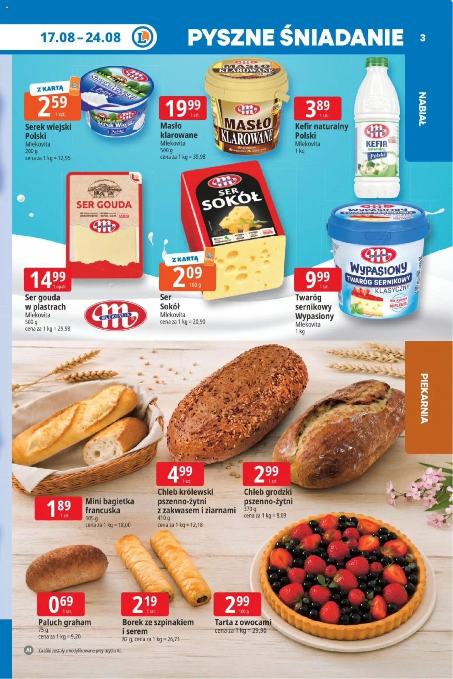 E.Leclerc gazetka od 17.08.2026 | Strona: 3 | Produkty: Masło klarowane, Serek, Masło, Ser