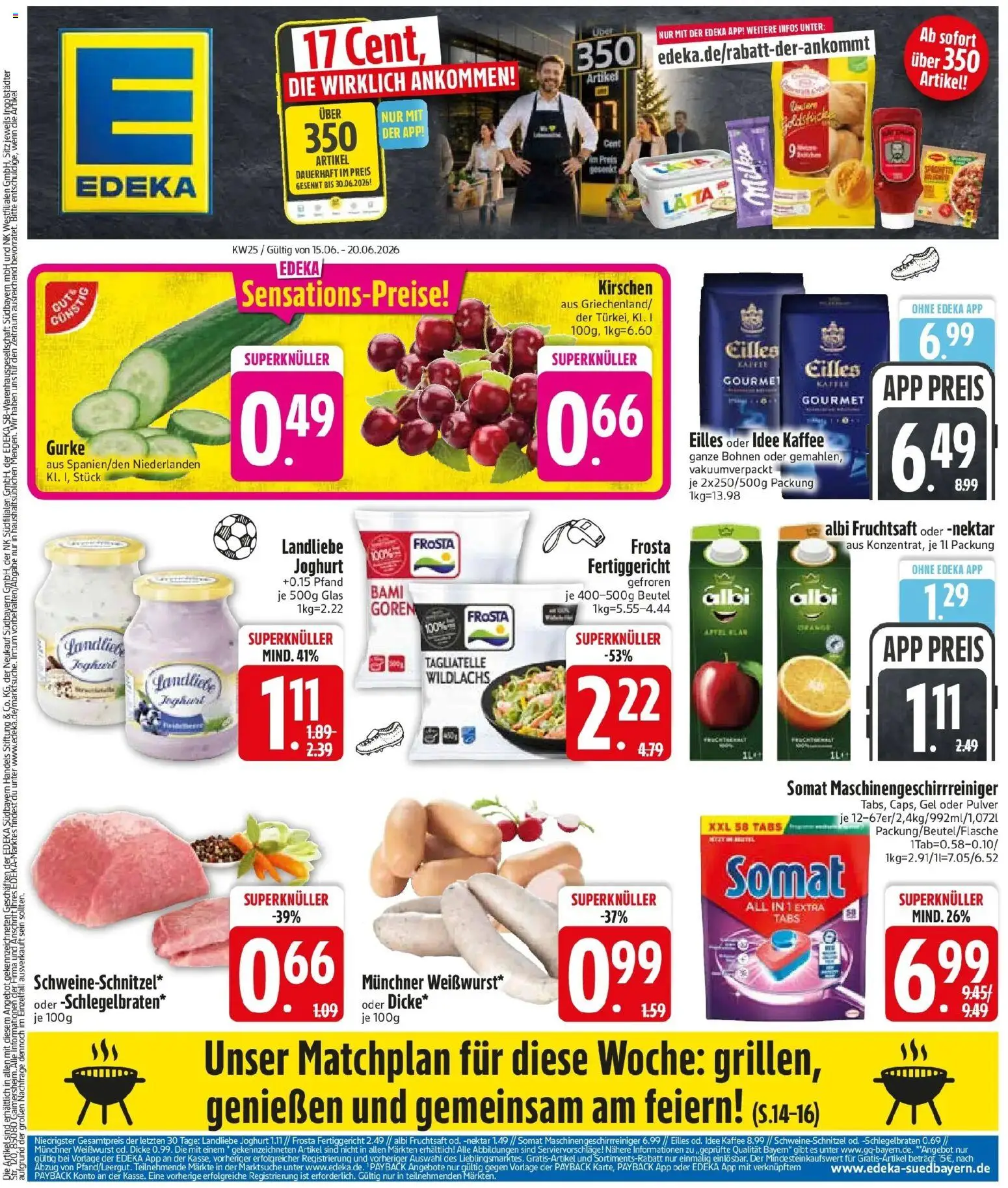 Edeka prospekt Rosenheim – gültig ab 14.06.2026 | Seite: 3 | Produkte: Eilles kaffee, Milka, Landliebe joghurt, Fruchtsaft