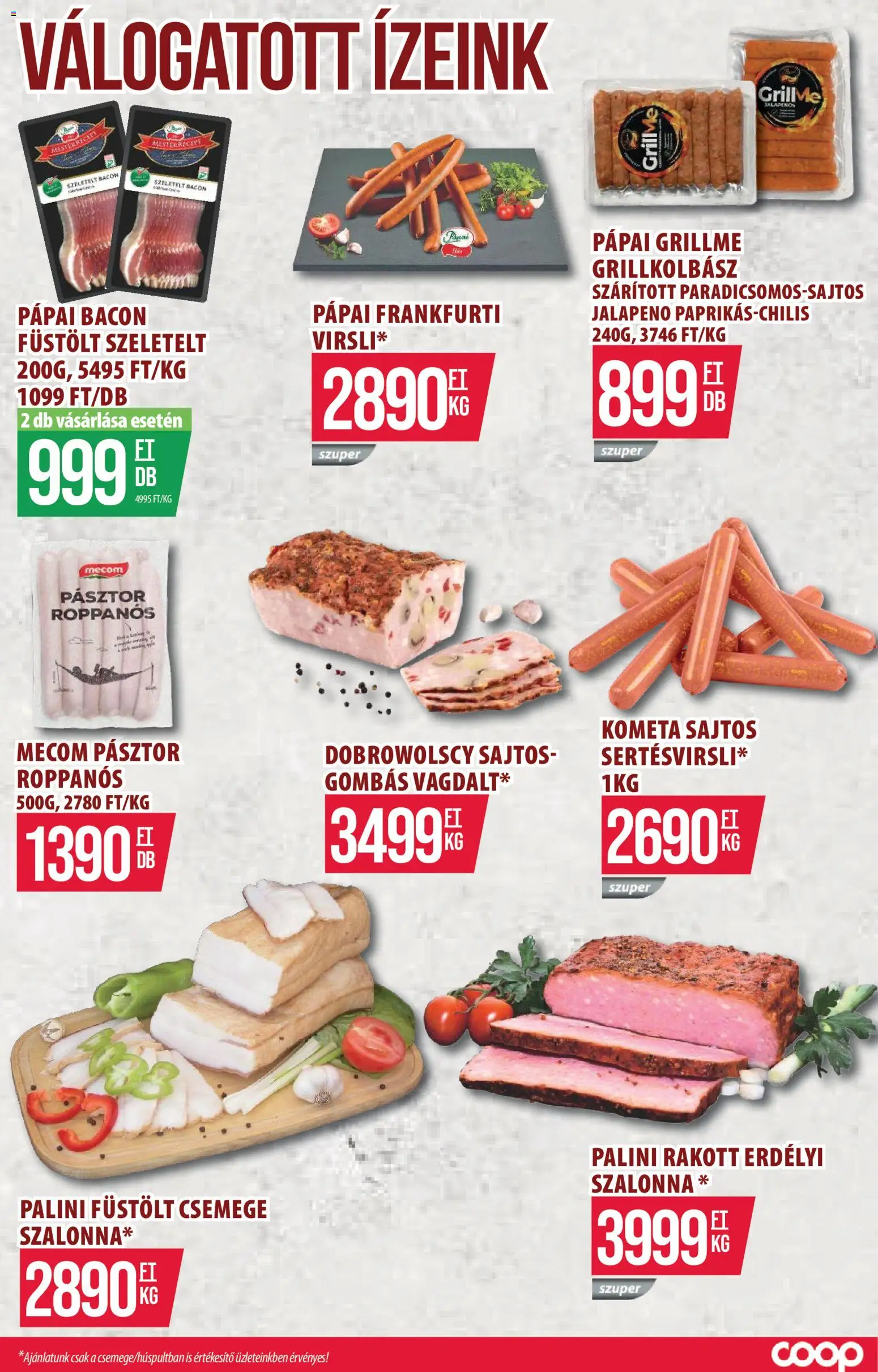COOP Szolnok akciós ujság - amely érvényes a következő dátumtól: 2026.07.09. | Oldal: 10 | Termékek: Grillkolbász, Szeletelt bacon, Szalonna, Jalapeno