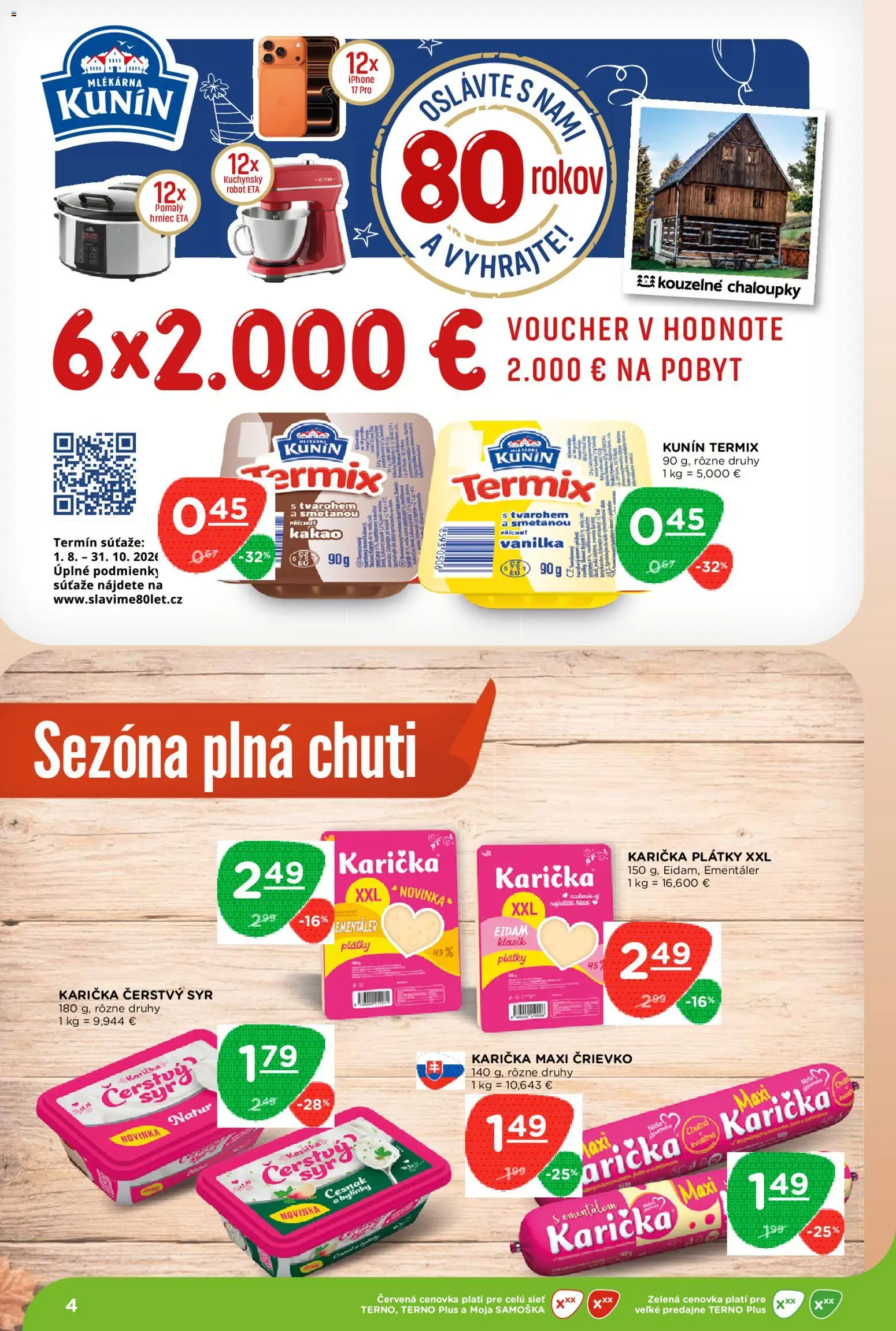 Nové Terno akcie – leták je platný od 08.10.2026 | Strana: 4 | Produkty: Robot, Termix, Iphone, Cesnak
