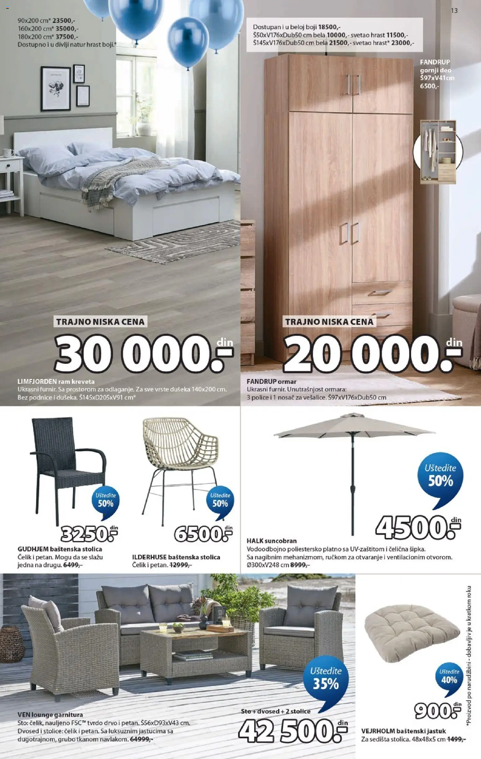 Jysk katalog - važi od 02.09.2026 | Strana: 13 | Proizvode: Sedišta, Ormar, Dvosed, Suncobran