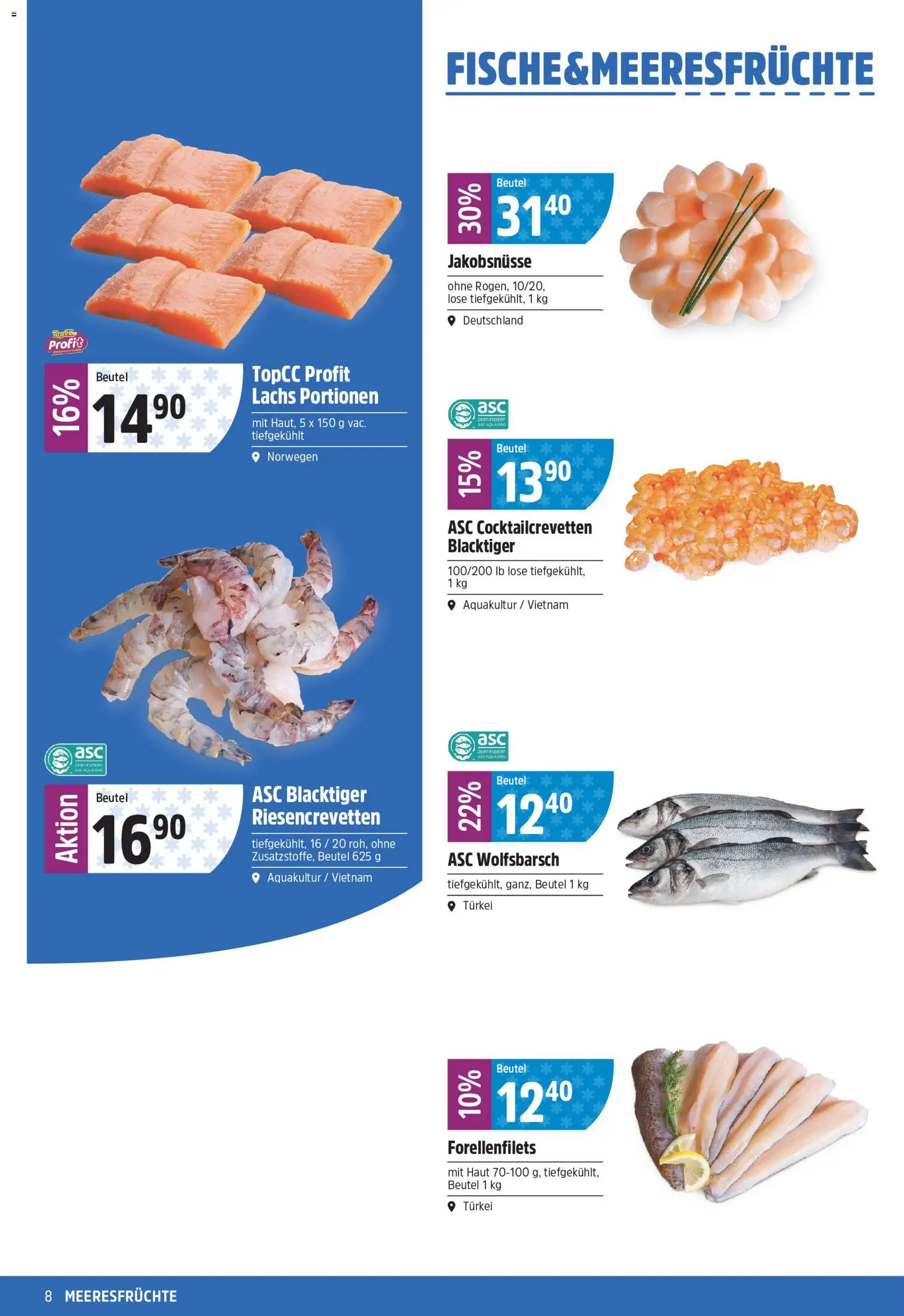 TopCC aktionen – gültig ab 29.06.2026 | Seite: 8 | Produkte: Lachs, Meeresfrüchte