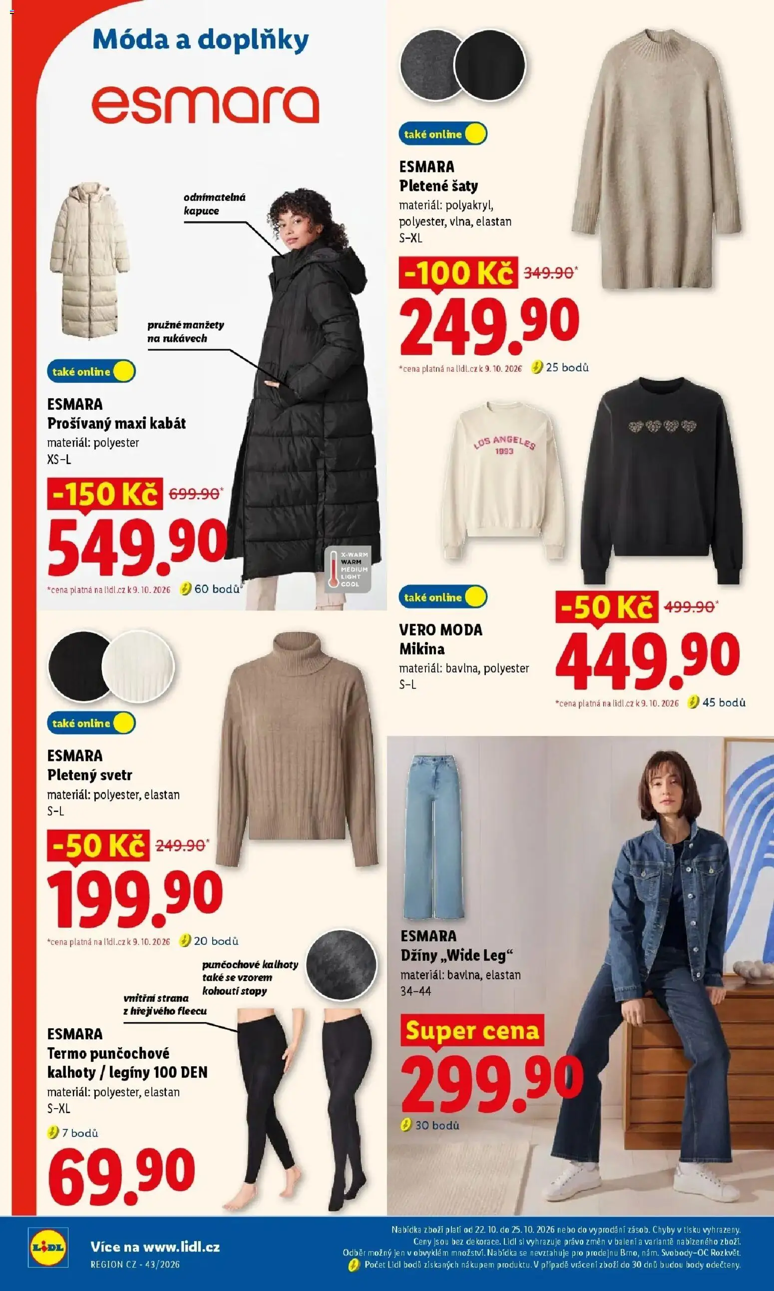 Lidl leták od 19.10.2026 - Nový akční leták | Strana: 28 | Produkty: Svetr, Kabát, Džíny, Body