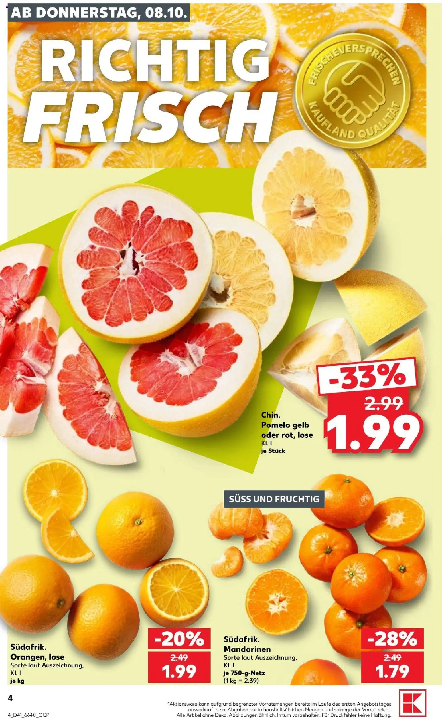 Kaufland Prospekt Stuttgart – gültig ab 08.10.2026 | Seite: 6 | Produkte: Mandarinen