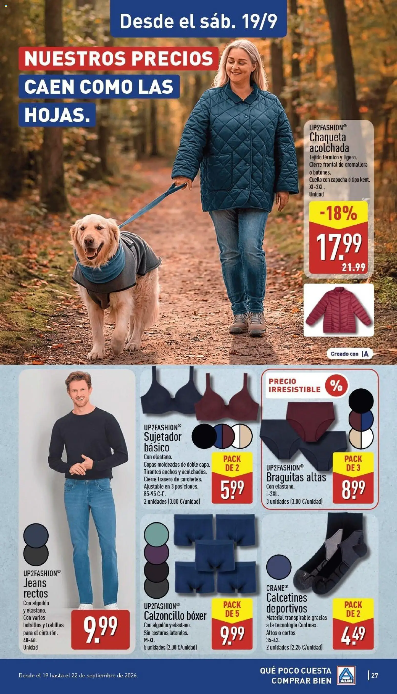 Aldi folleto Canarias │ válido desde el 14/09/2026 | Página: 27 | Productos: Chaqueta, Calcetines, Algodón
