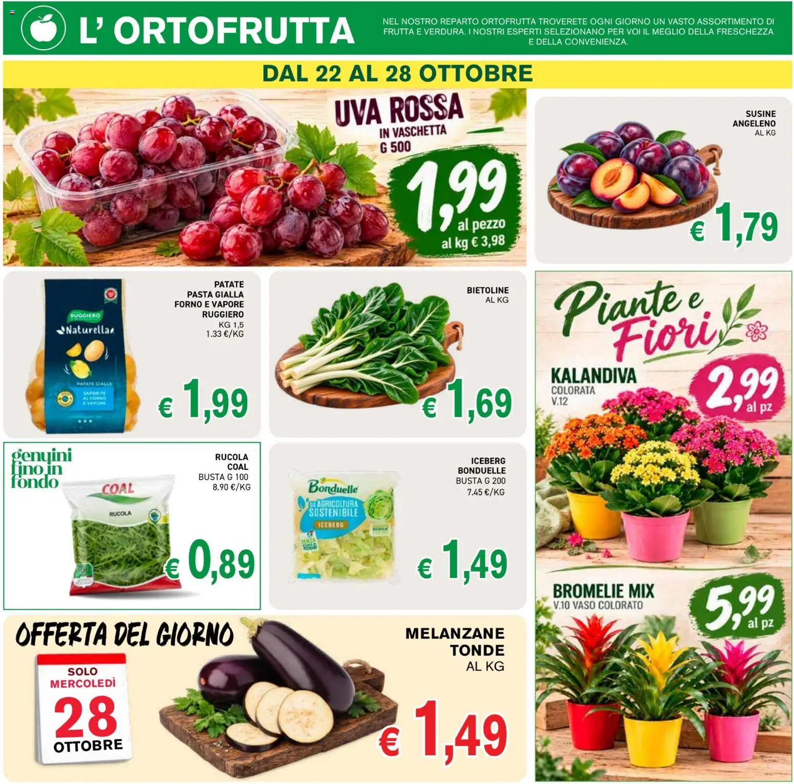 Volantino Coal del 22/10/2026 | Pagina: 2 | Prodotti: Patate, Pasta, Melanzane, Forno