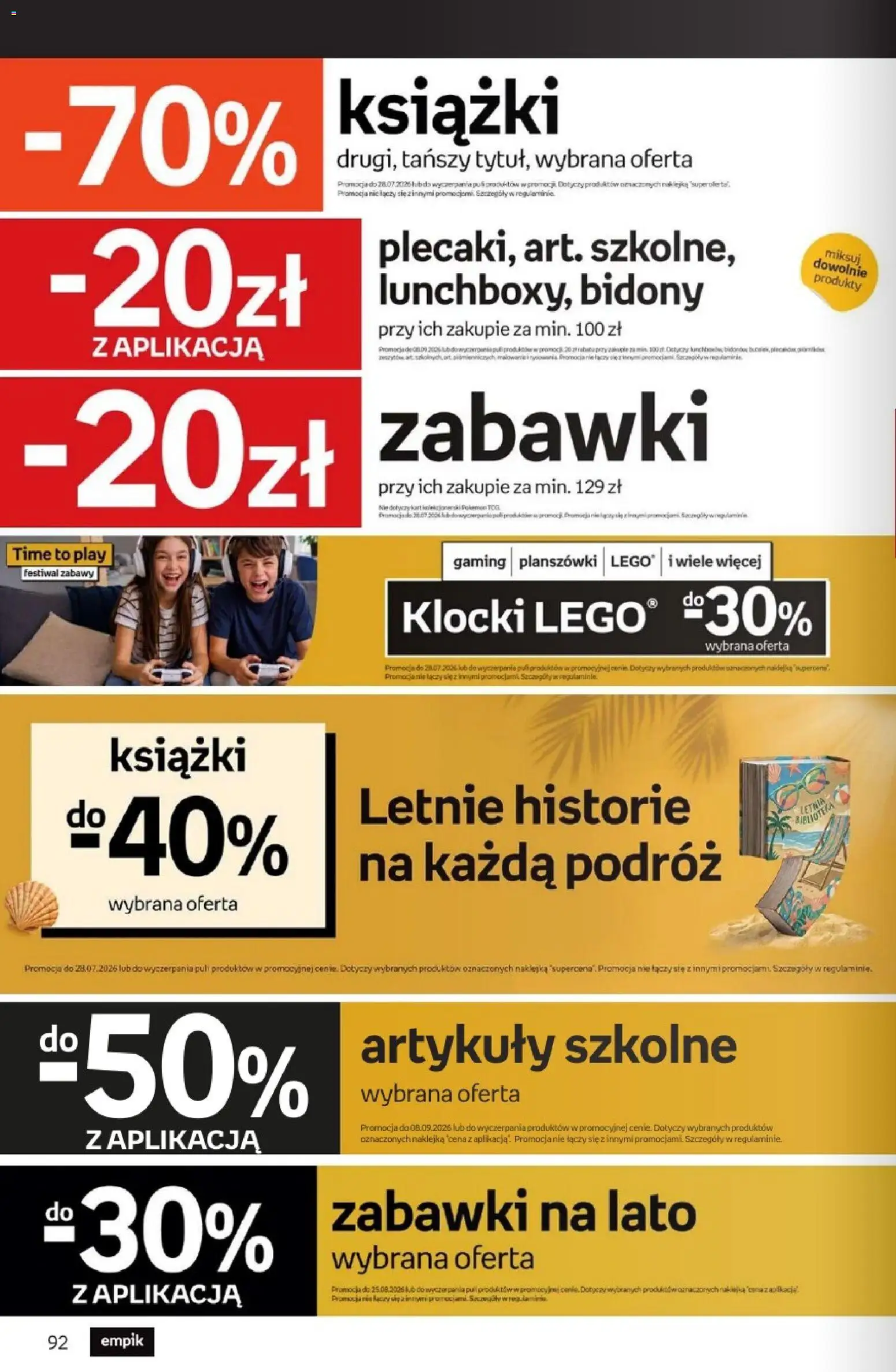 Empik promocje od 15.07.2026 | Strona: 92 | Produkty: Biblioteka, Klocki Lego, Książki, Artykuły szkolne