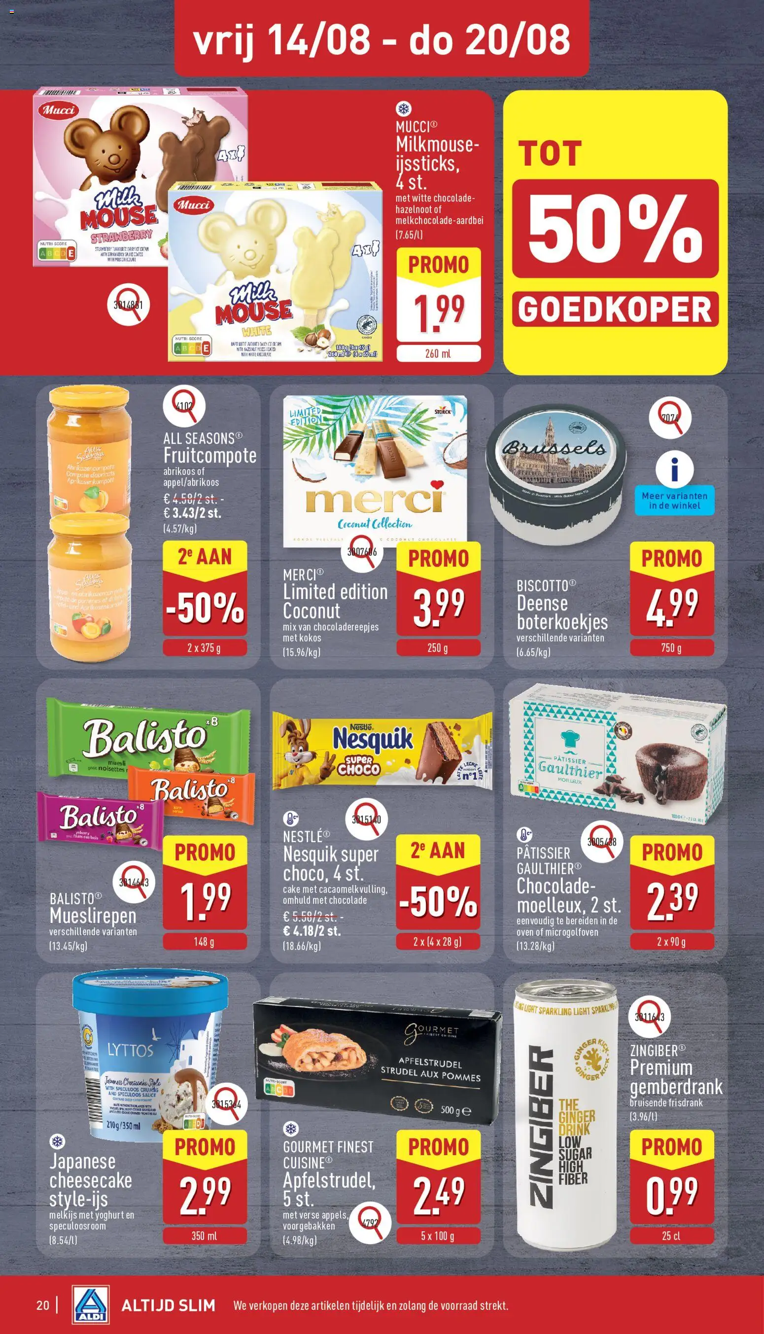 {H1} | Pagina: 20 | Producten: Frisdrank, Melkijs, De oven, Abrikoos