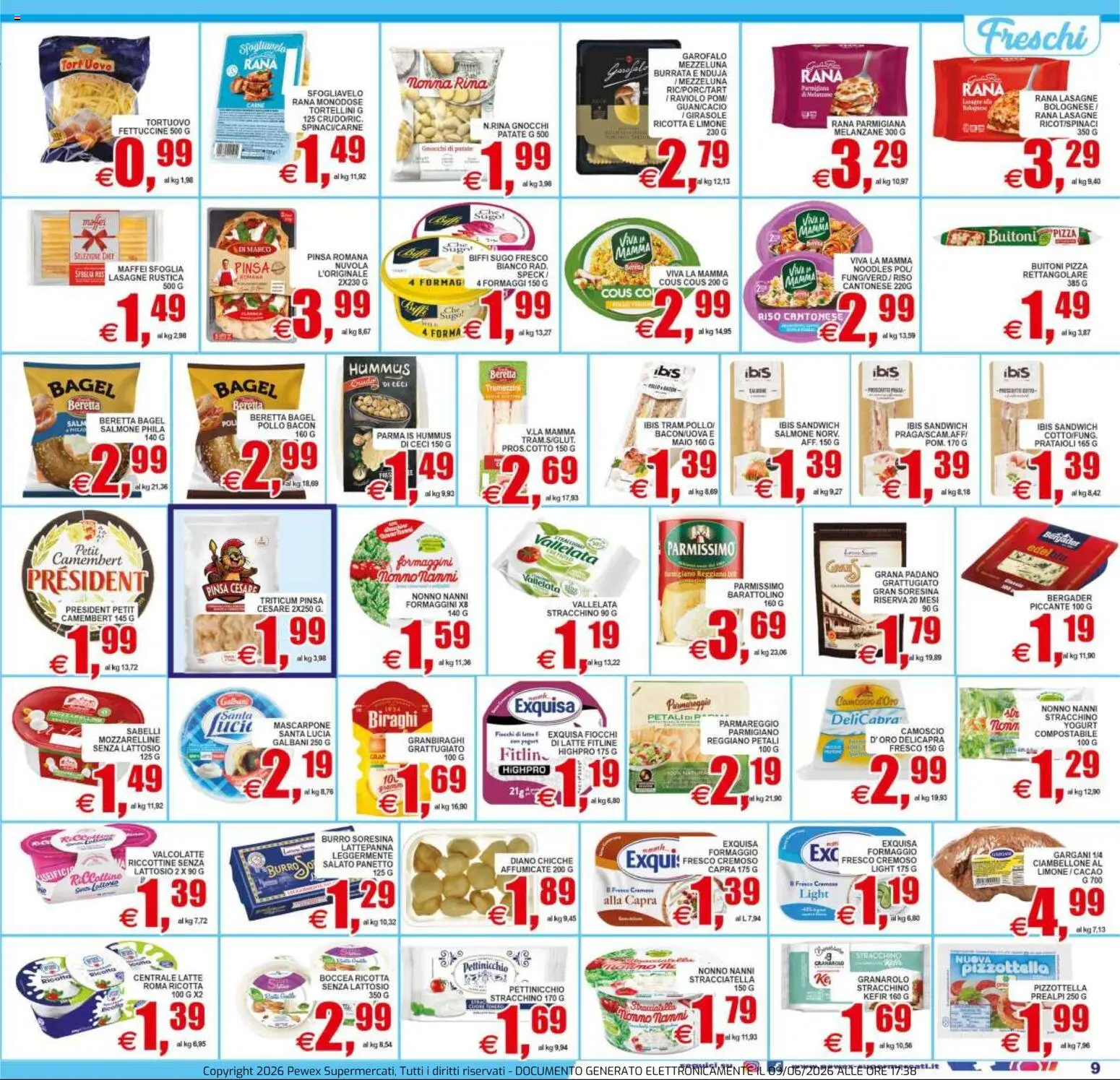 Volantino Pewex del 10.06.2026 | Pagina: 9 | Prodotti: Yogurt, Patate, Latte, Stracciatella