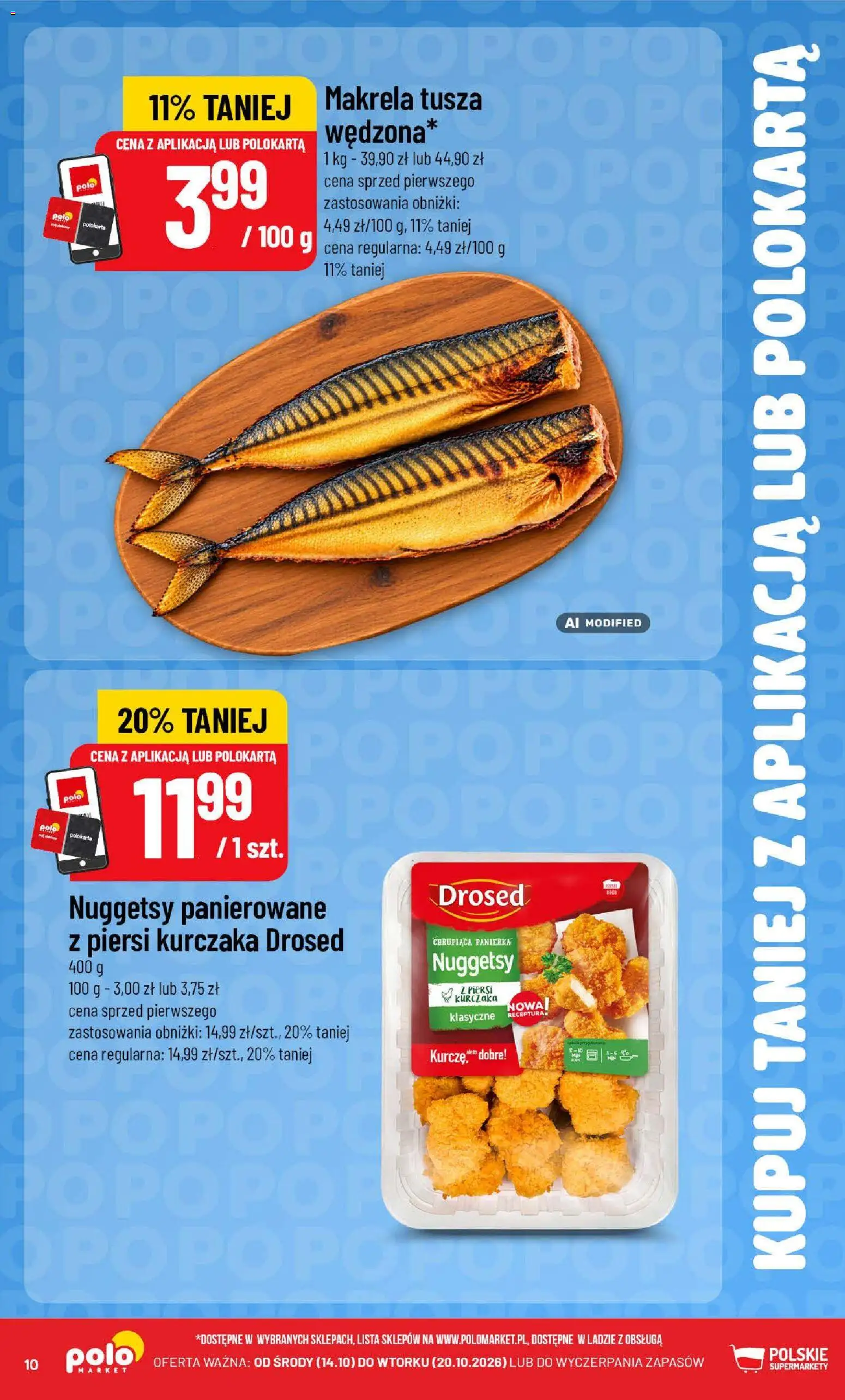 Nowa POLOmarket gazetka od jutra 14.10.2026 | Strona: 10 | Produkty: Panierka, Piersi, Makrela, Nuggetsy