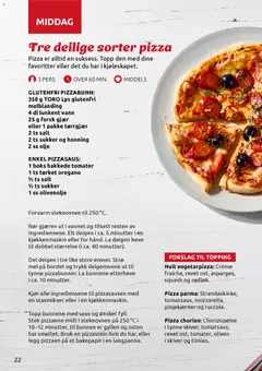 Forhåndsvisning av ENKEL PIZZASAUS, 1 boks hakkede tomater, 1 ts tørket oregano, 1/2 ts salt, 1/2 ts sukker, 1 ss olivenolje gyldig fra 07.04.2026 | Side: 22