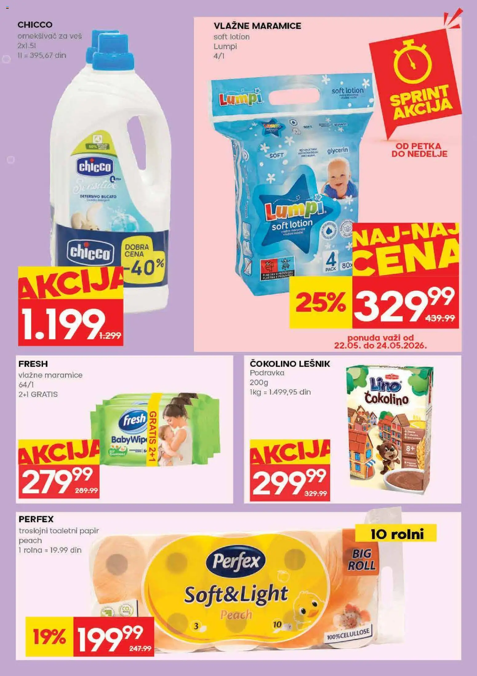 Roda katalog - važi od 21.05.2026 | Strana: 29 | Proizvode: Lešnik, Podravka, Vlažne maramice, Omekšivač za veš